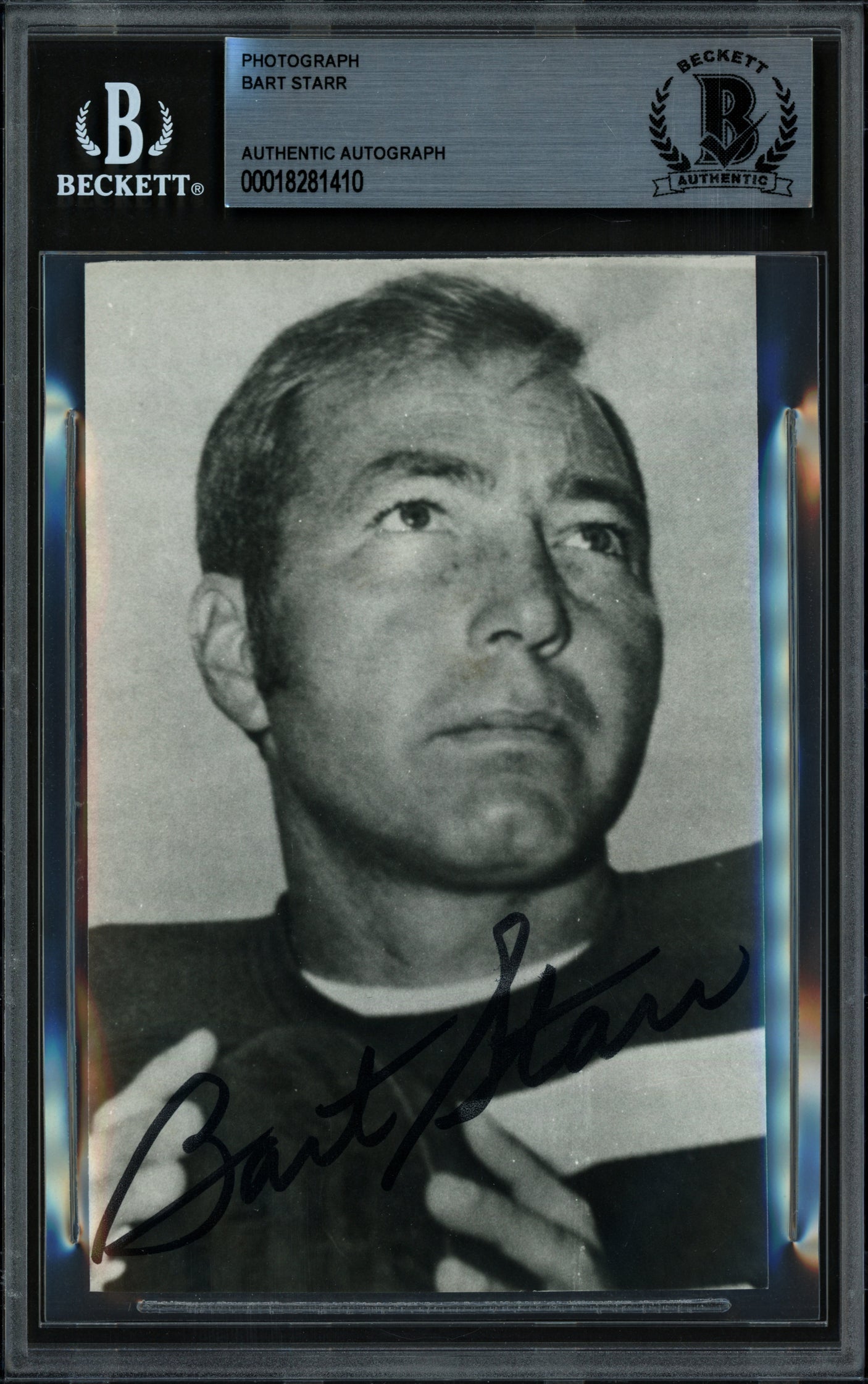 Bart Starr Autographed Radnor Graphic Art Card Green Bay Packers Beckett BAS #18281410