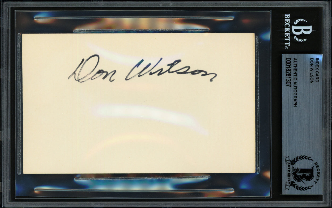 Don Wilson Autographed 3x5 Index Card Houston Astros Beckett BAS #18281307