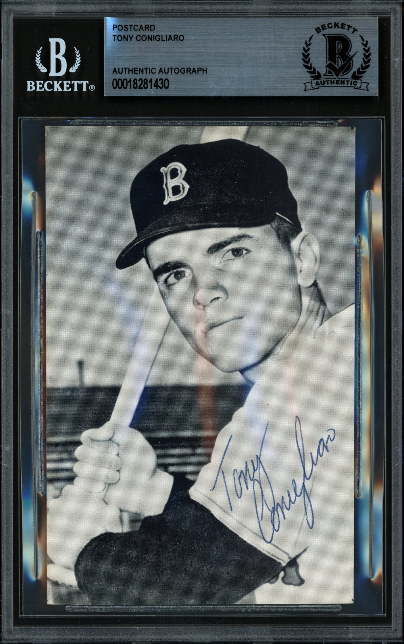 Tony Conigliaro Autographed 3.5x5.5 Postcard Boston Red Sox Beckett BAS #18281430