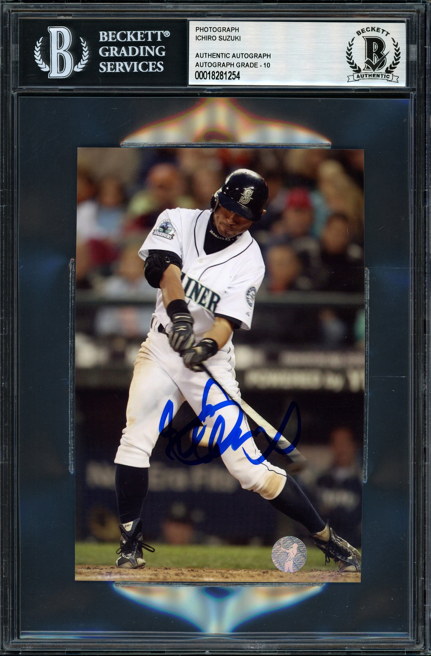 Ichiro Suzuki Autographed 4x6 Photo Seattle Mariners Auto Grade Gem Mint 10 Beckett BAS #18281254