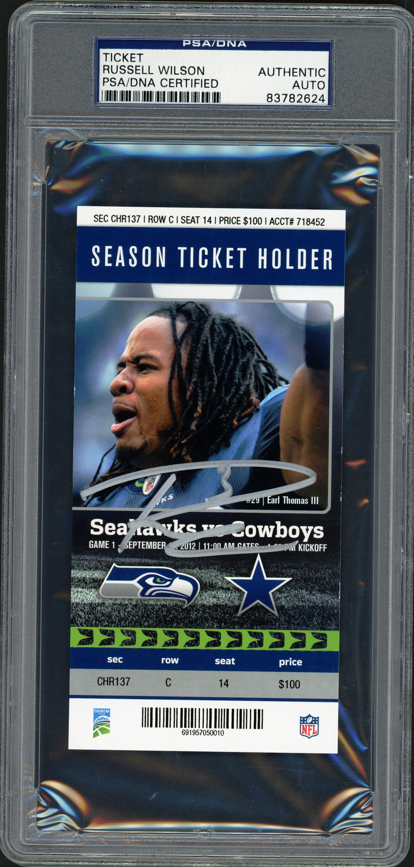 Russell Wilson Autographed Sept. 16th, 2012 1st NFL Win Ticket Seattle Seahawks PSA/DNA #83782624