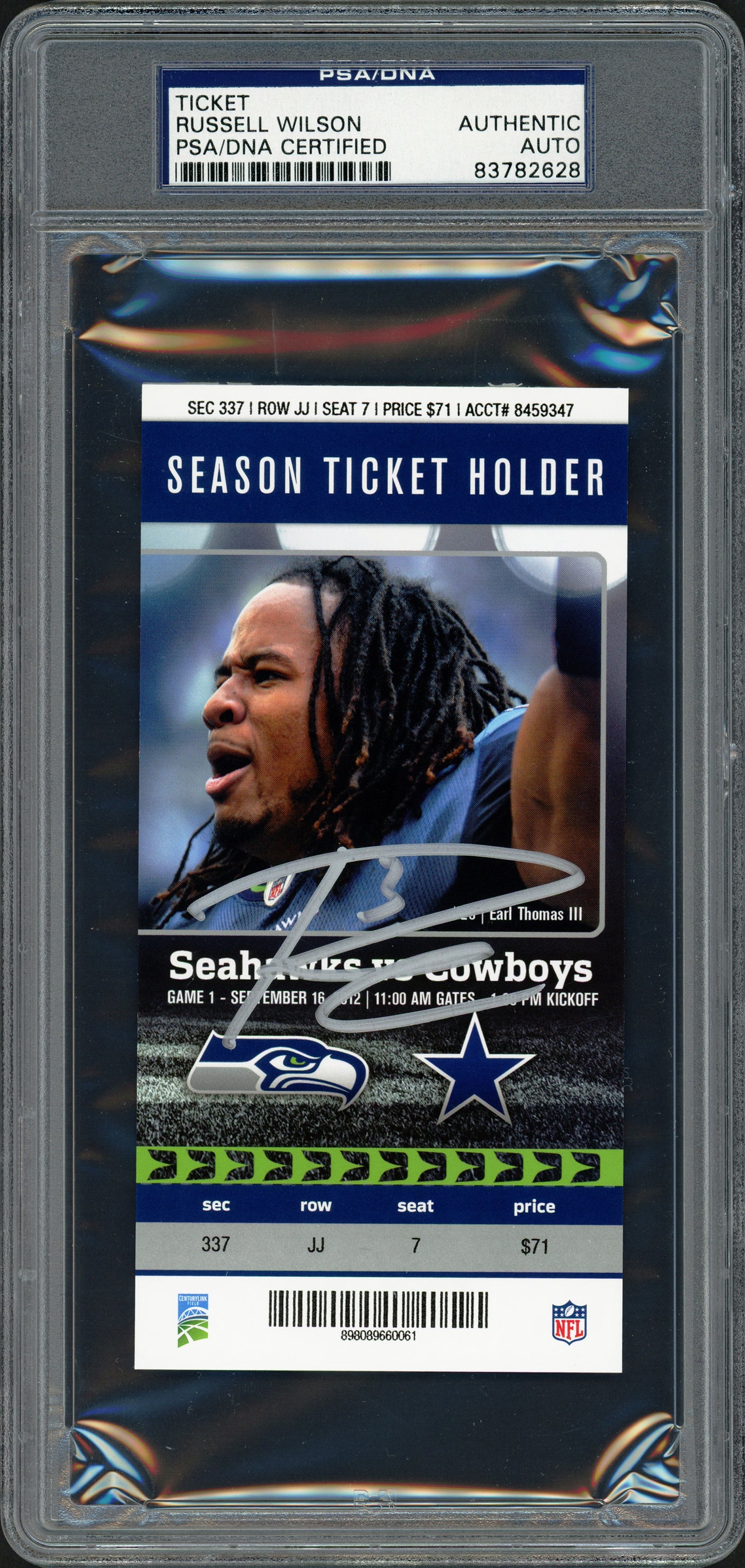 Russell Wilson Autographed Sept. 16th, 2012 1st NFL Win Ticket Seattle Seahawks PSA/DNA #83782628