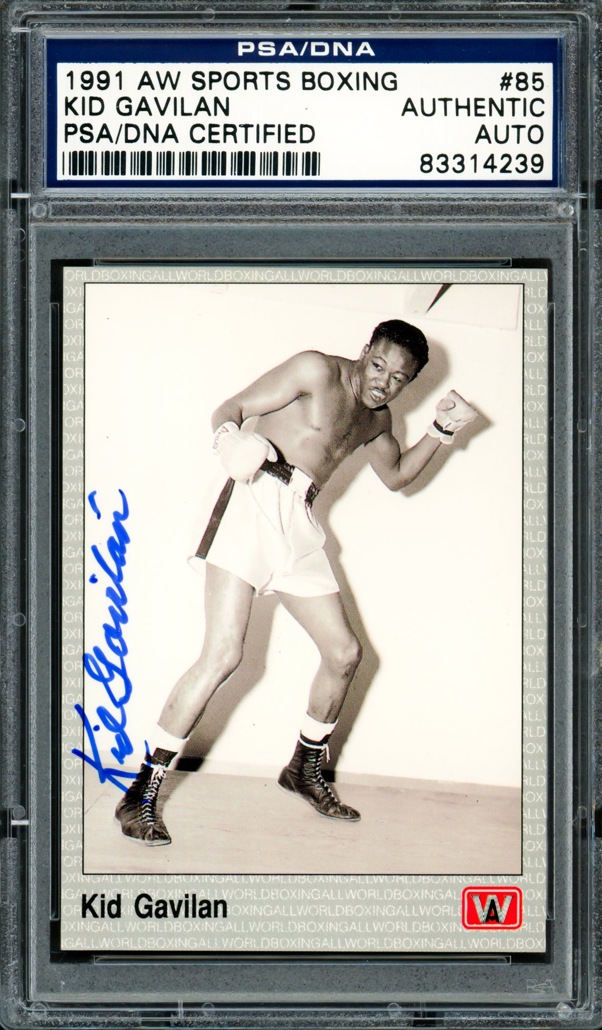 Kid Gavilan Autographed 1991 AW Sports Card #85 PSA/DNA #83314239