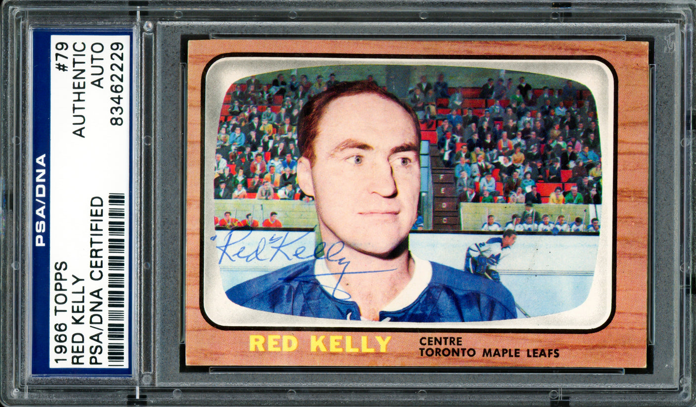 Red Kelly Autographed 1966-67 Topps Card #79 Toronto Maple Leafs PSA/DNA #83462229
