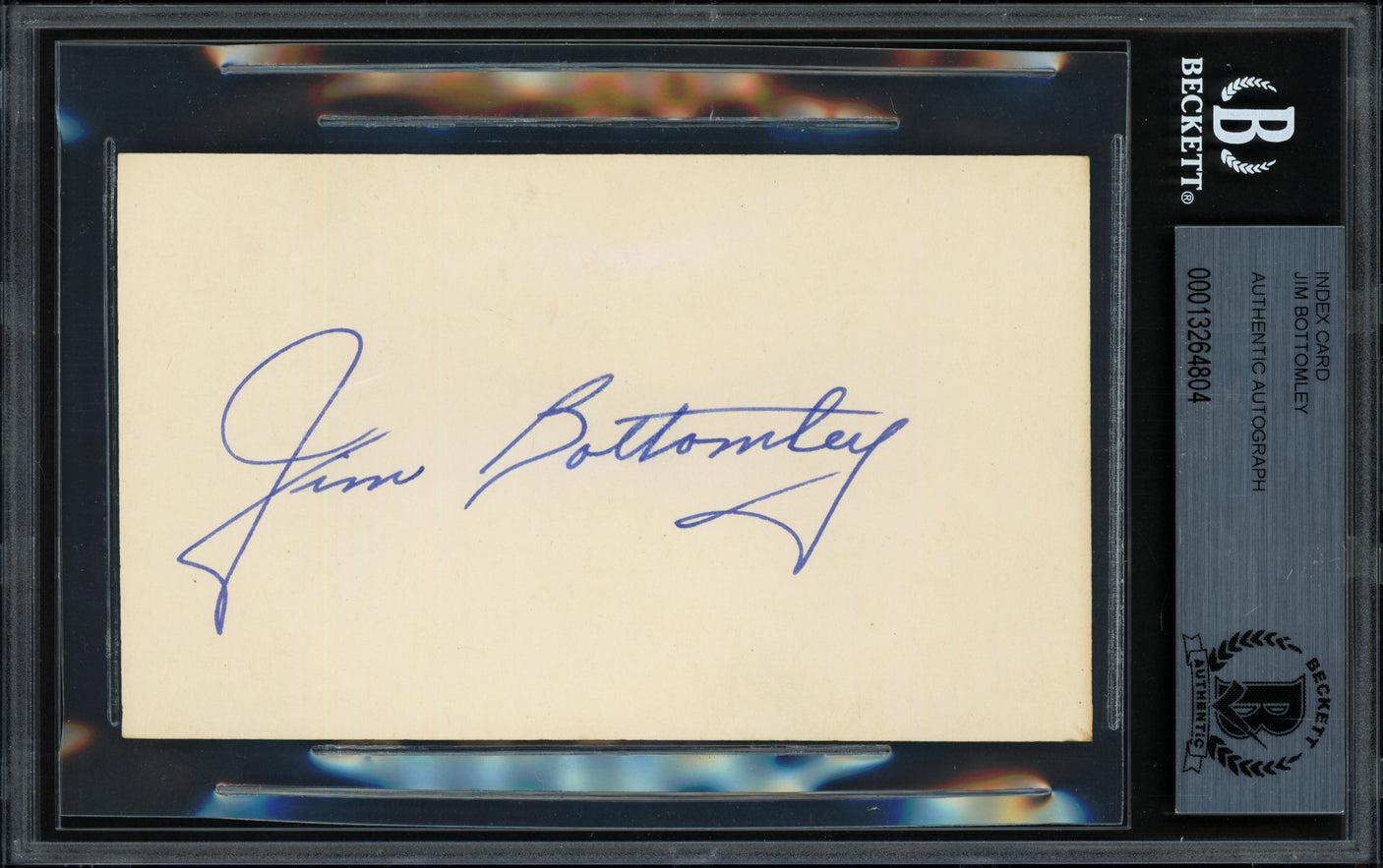 Jim Bottomley Autographed 3x5 Index Card St. Louis Cardinals Auto Grade Gem Mint 10 Beckett BAS #13264804