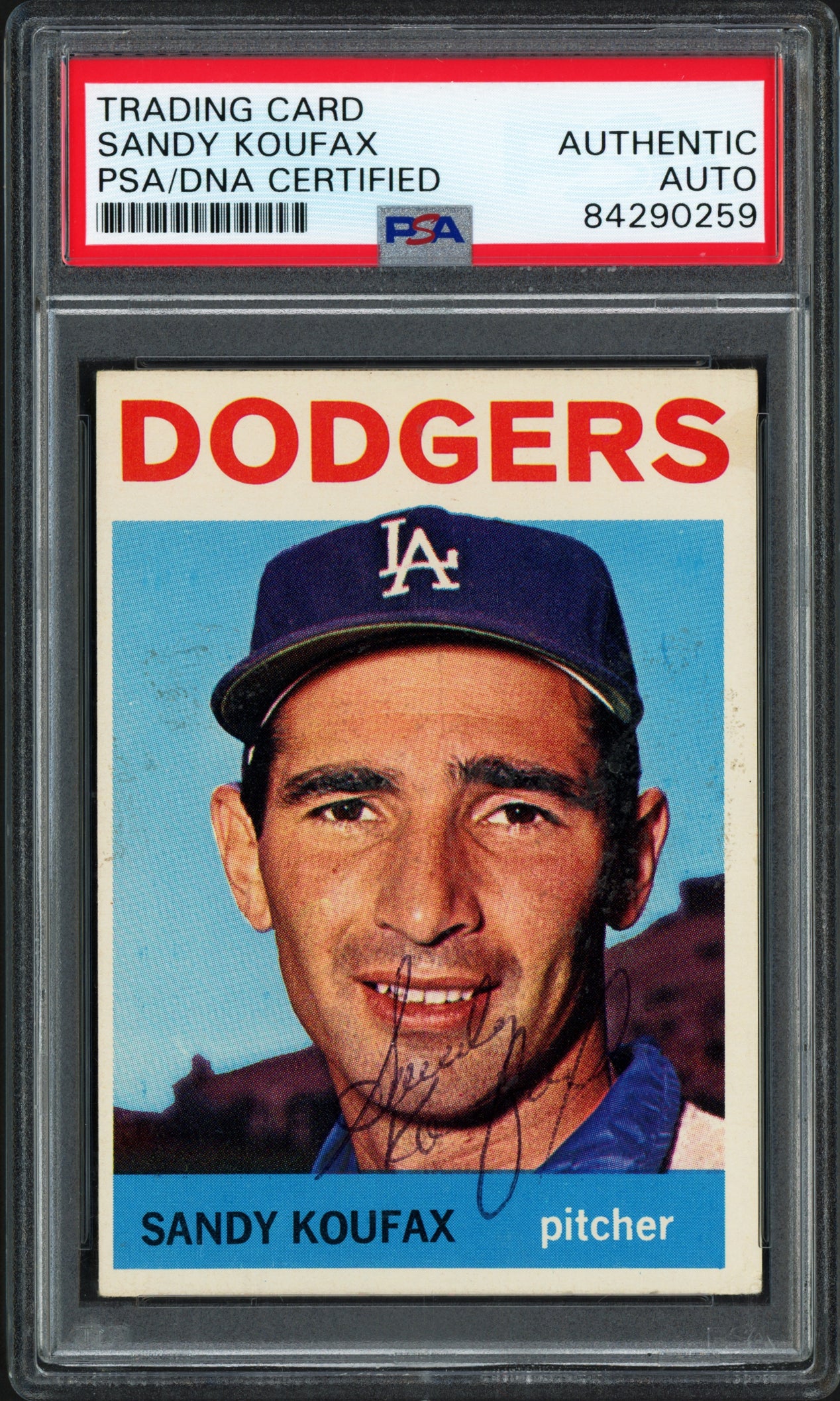 Sandy Koufax Autographed 1964 Topps Card #200 Los Angeles Dodgers PSA/DNA #84290259