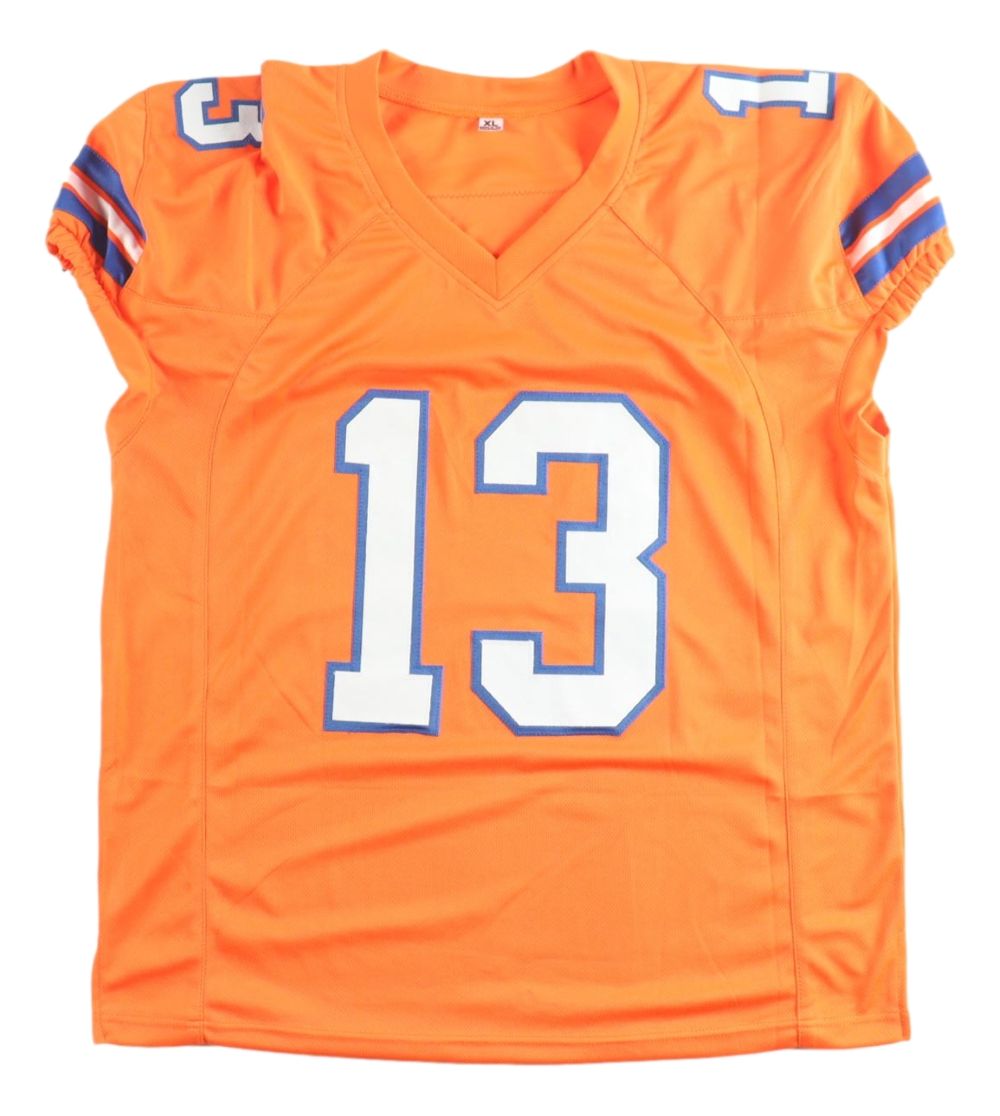 Pat Bryant Denver Signed Orange Pro-Cut Football Jersey JSA QR Hologram