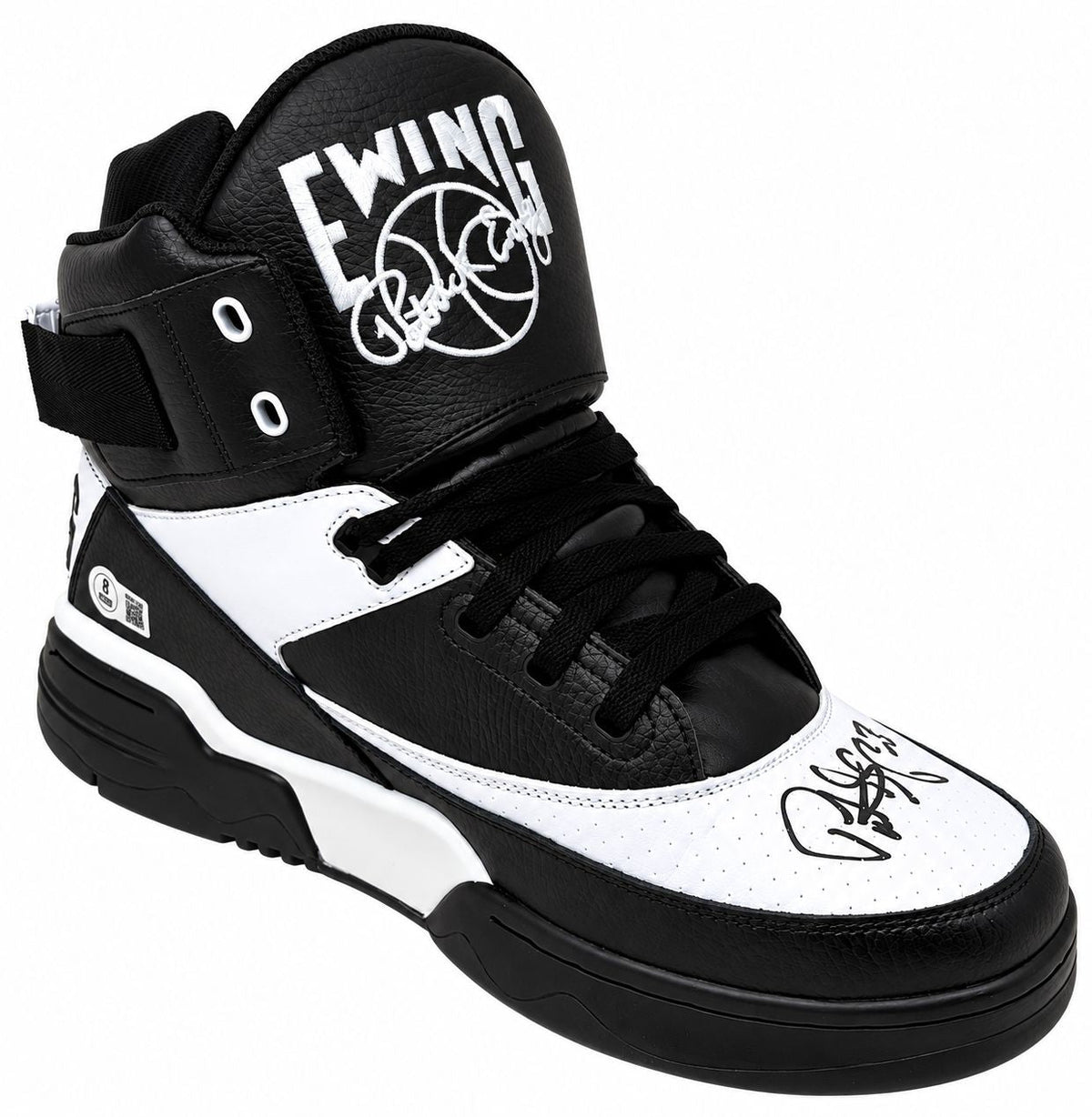 Patrick Ewing Signed Black/White Left Ewing Athletics HI OG Shoe BAS
