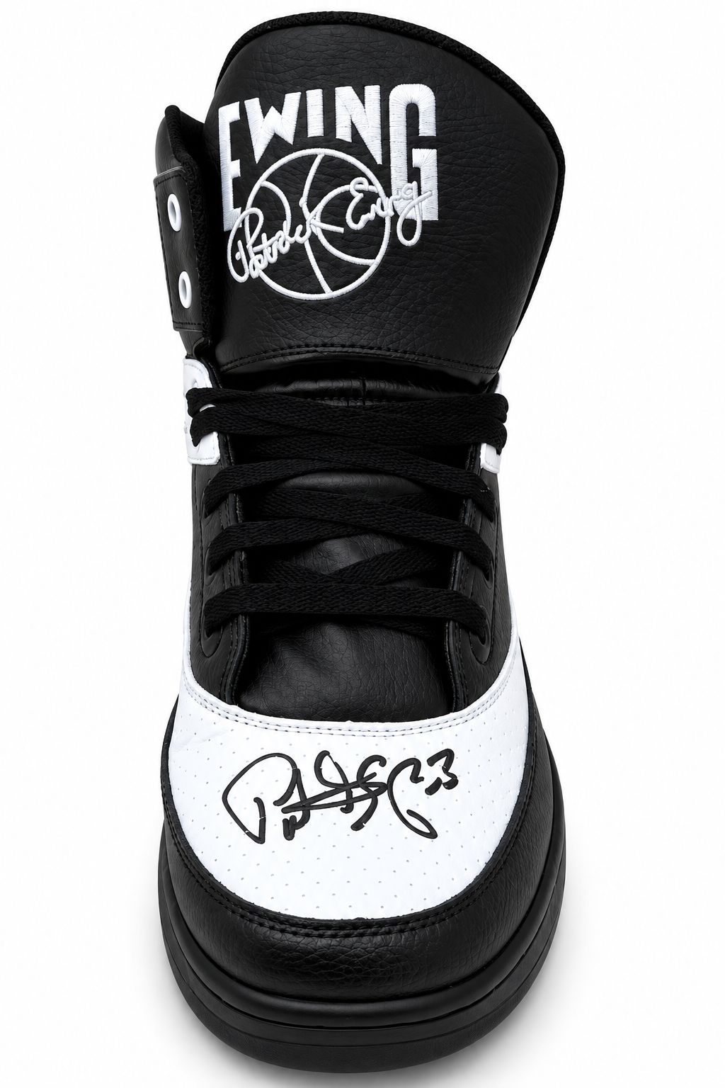 Patrick Ewing Signed Black/White Left Ewing Athletics HI OG Shoe BAS