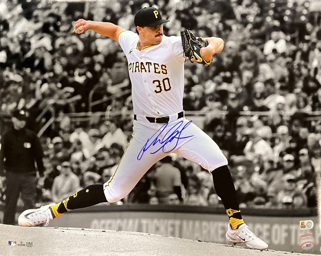 Paul Skenes Signed 16x20 Pittsburgh Pirates Spotlight Photo MLB Hologram