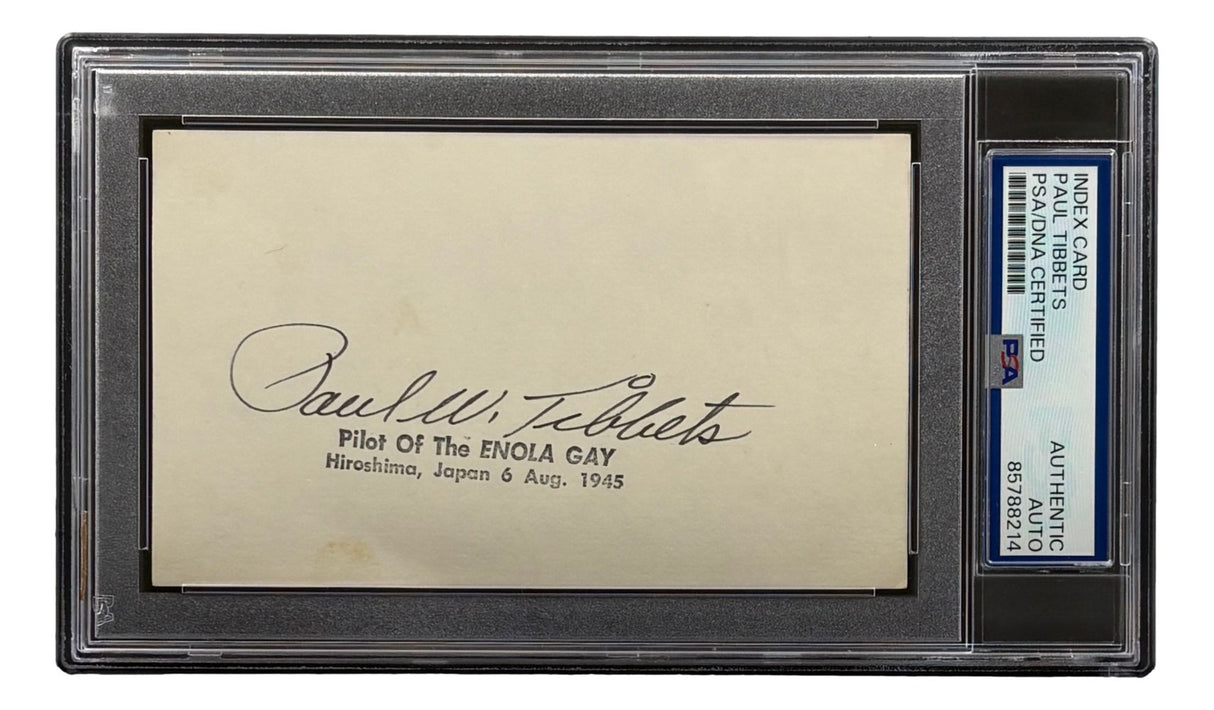 Paul Tibbets WWII Enola Gay Pilot Signed 3x5 Index Card PSA/DNA