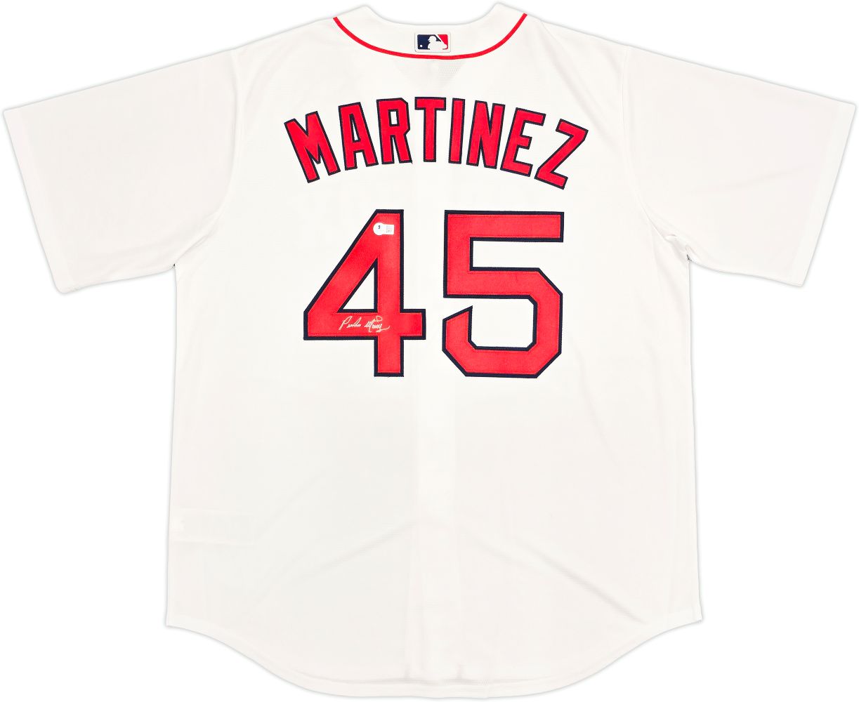 Pedro Martinez Signed Boston Red Sox White Nike Replica Jersey BAS