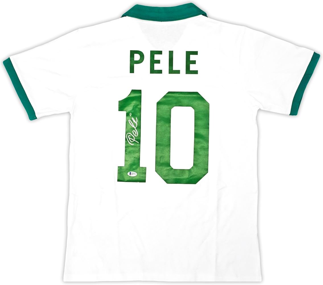 Pele New York Signed White Soccer Jersey BAS - Sports Integrity