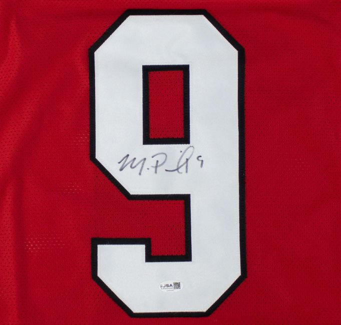 Michael Penix Jr Atlanta Signed Throwback Red Football Jersey JSA QR
