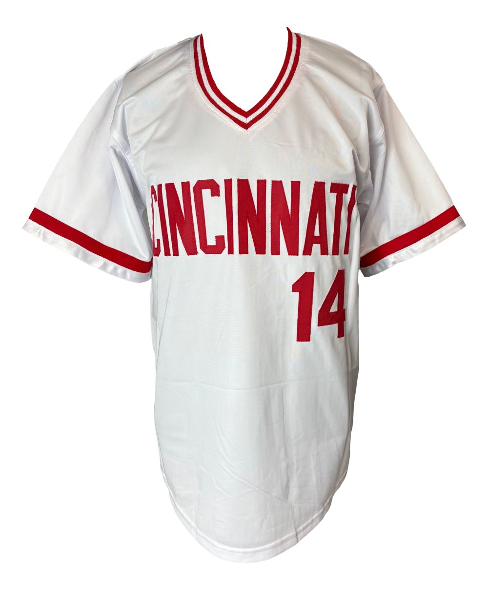 Pete Rose Cincinnatti Signed Autographed White Baseball Jersey 2 JSA