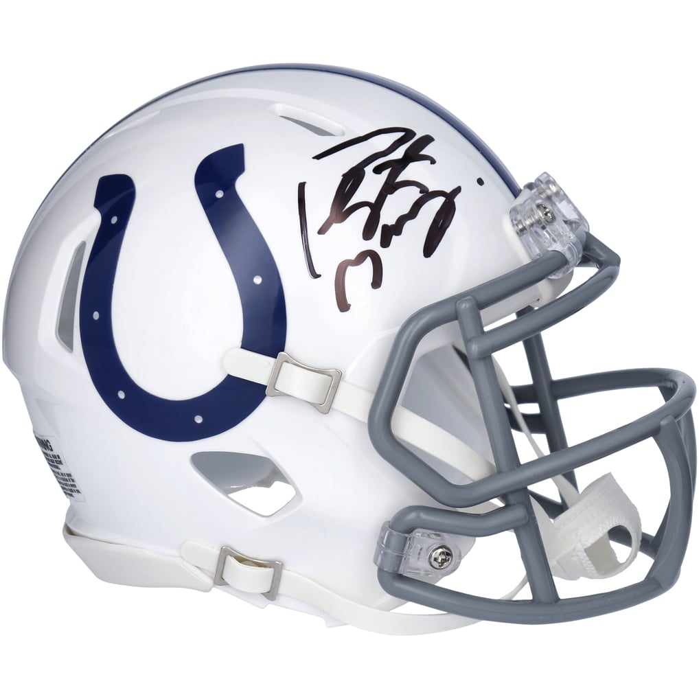 Peyton Manning Autographed Indianapolis Colts 2004-19 Throwback Logo Speed Mini Helmet Fanatics