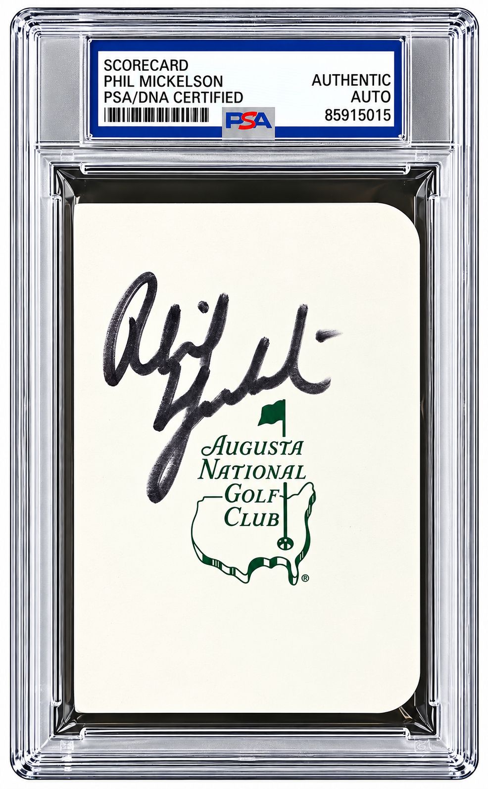 Phil Mickelson Signed Masters Augusta National Scorecard PSA/DNA
