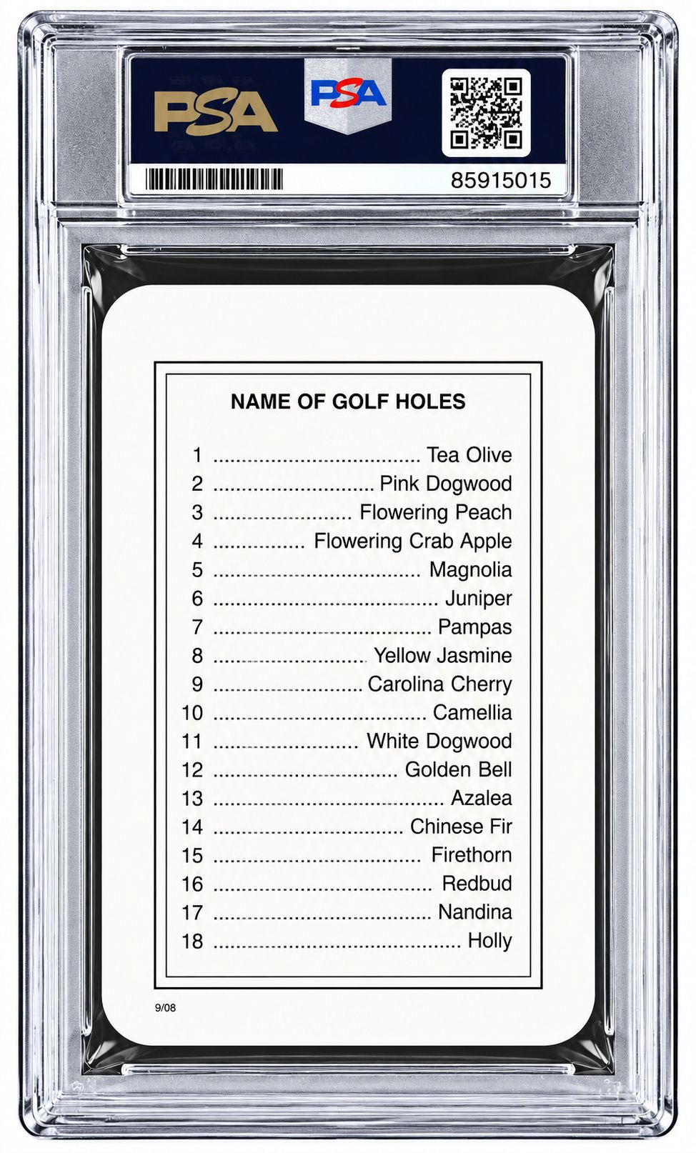 Phil Mickelson Signed Masters Augusta National Scorecard PSA/DNA