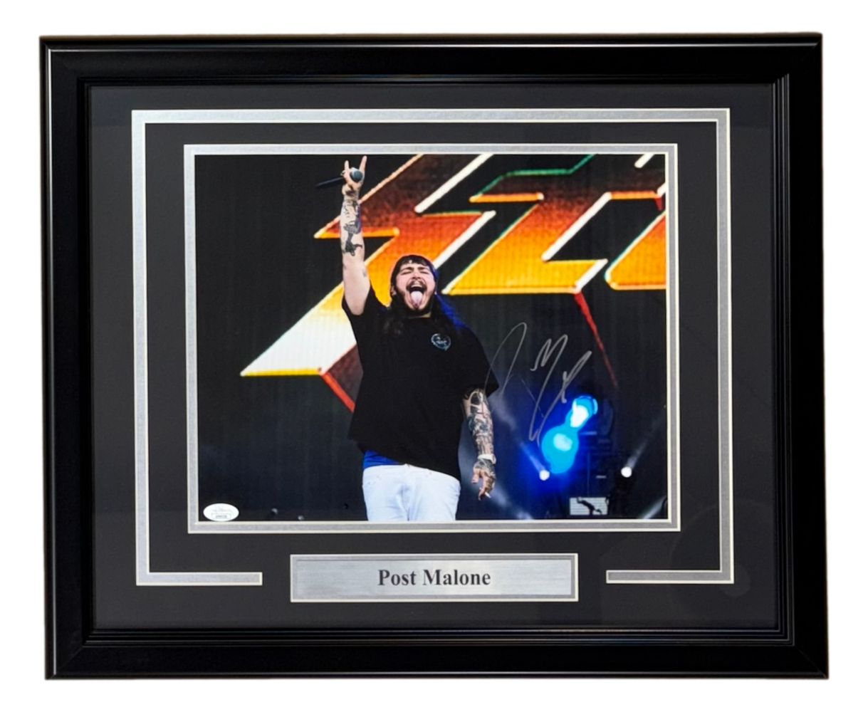 Post Malone Signed Framed 11x14 Photo JSA