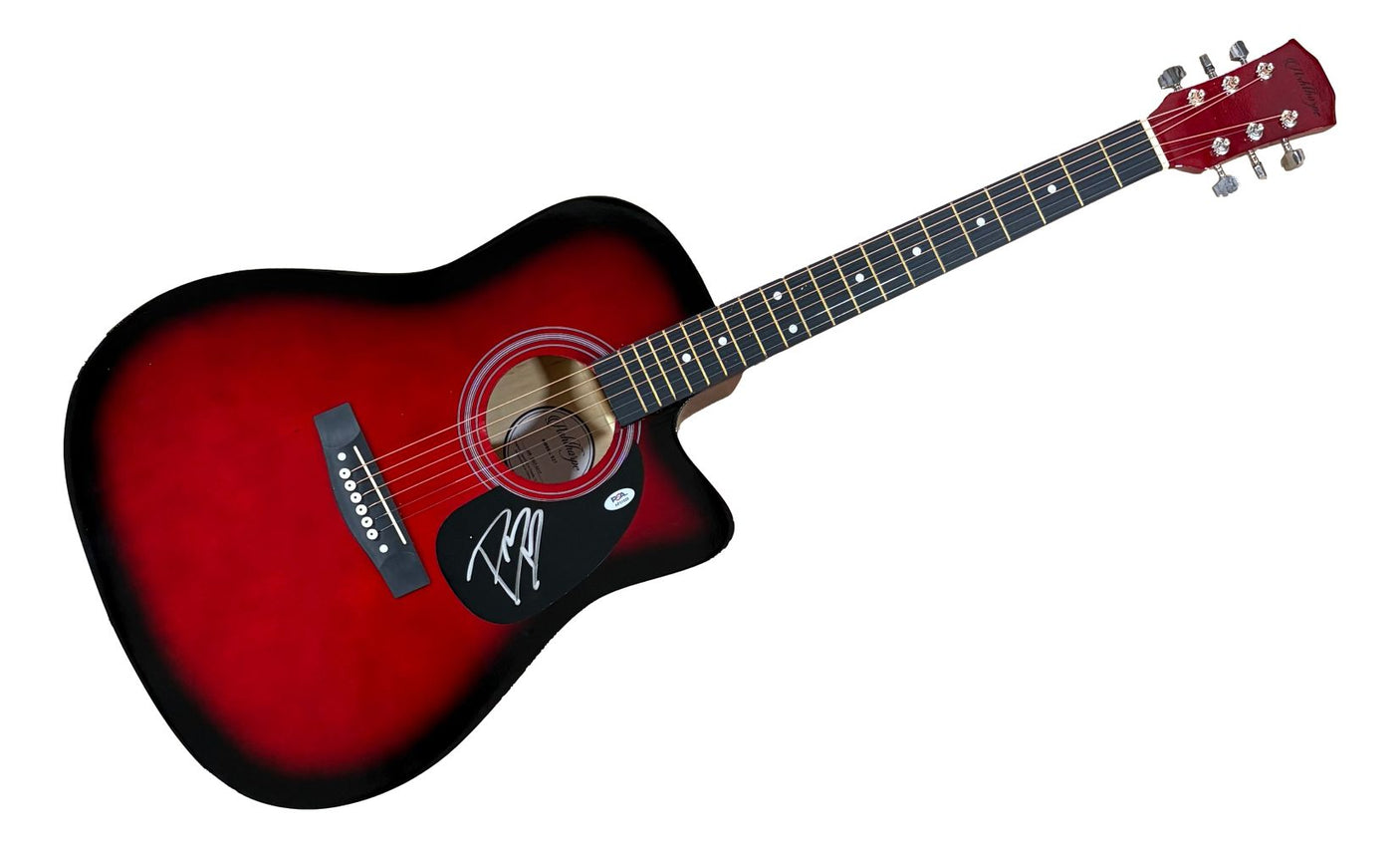 Post Malone Signed 41" Red Acoustic Guitar PSA/DNA Hologram