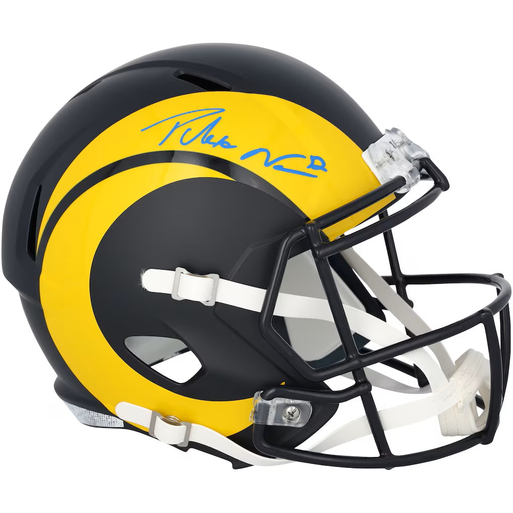 Puka Nacua Signed Los Angeles Rams FS Rivalries Speed Replica Helmet Fanatics