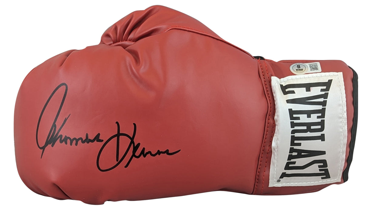 Tommy Hearns Authentic Signed Red Left Hand Everlast Glove W/ Case BAS Witnessed