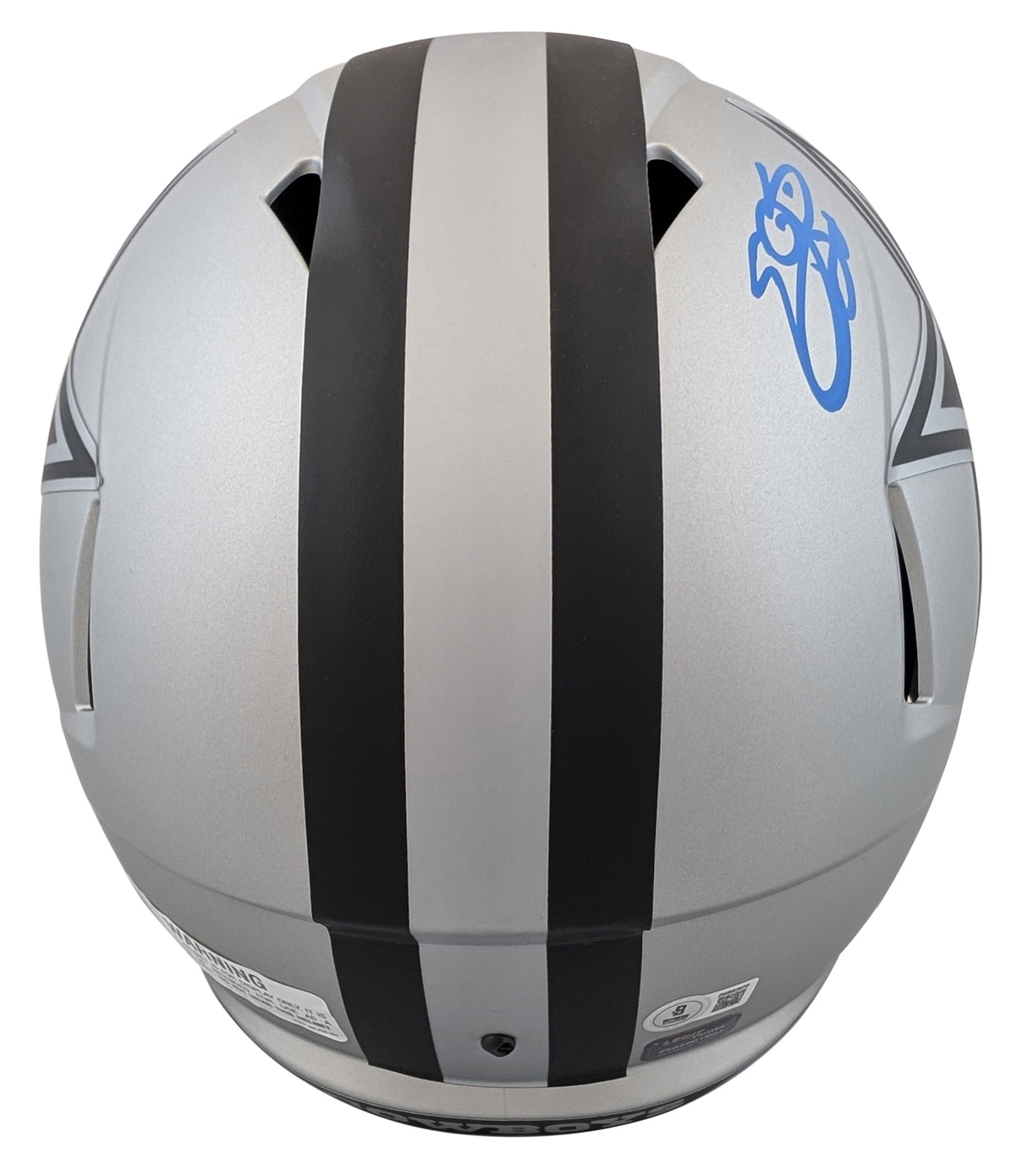 Cowboys Emmitt Smith Signed Rave Full Size Speed Rep Helmet W/ Case BAS Witness