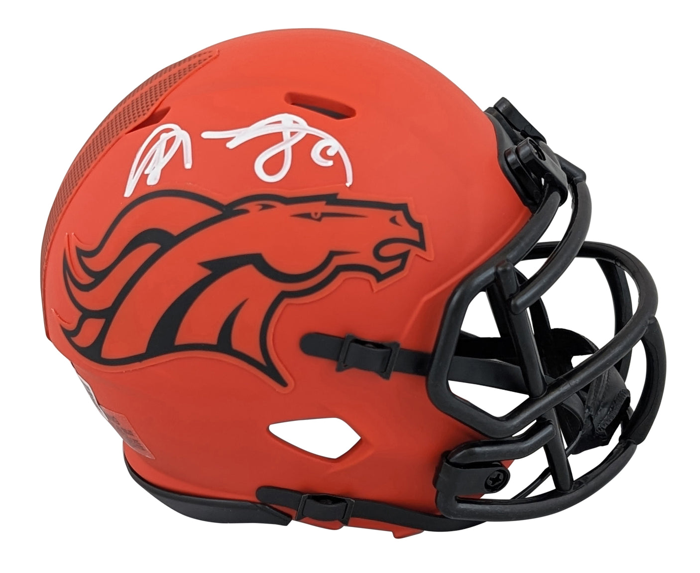 Broncos Shannon Sharpe Authentic Signed Rave Speed Mini Helmet BAS Witnessed