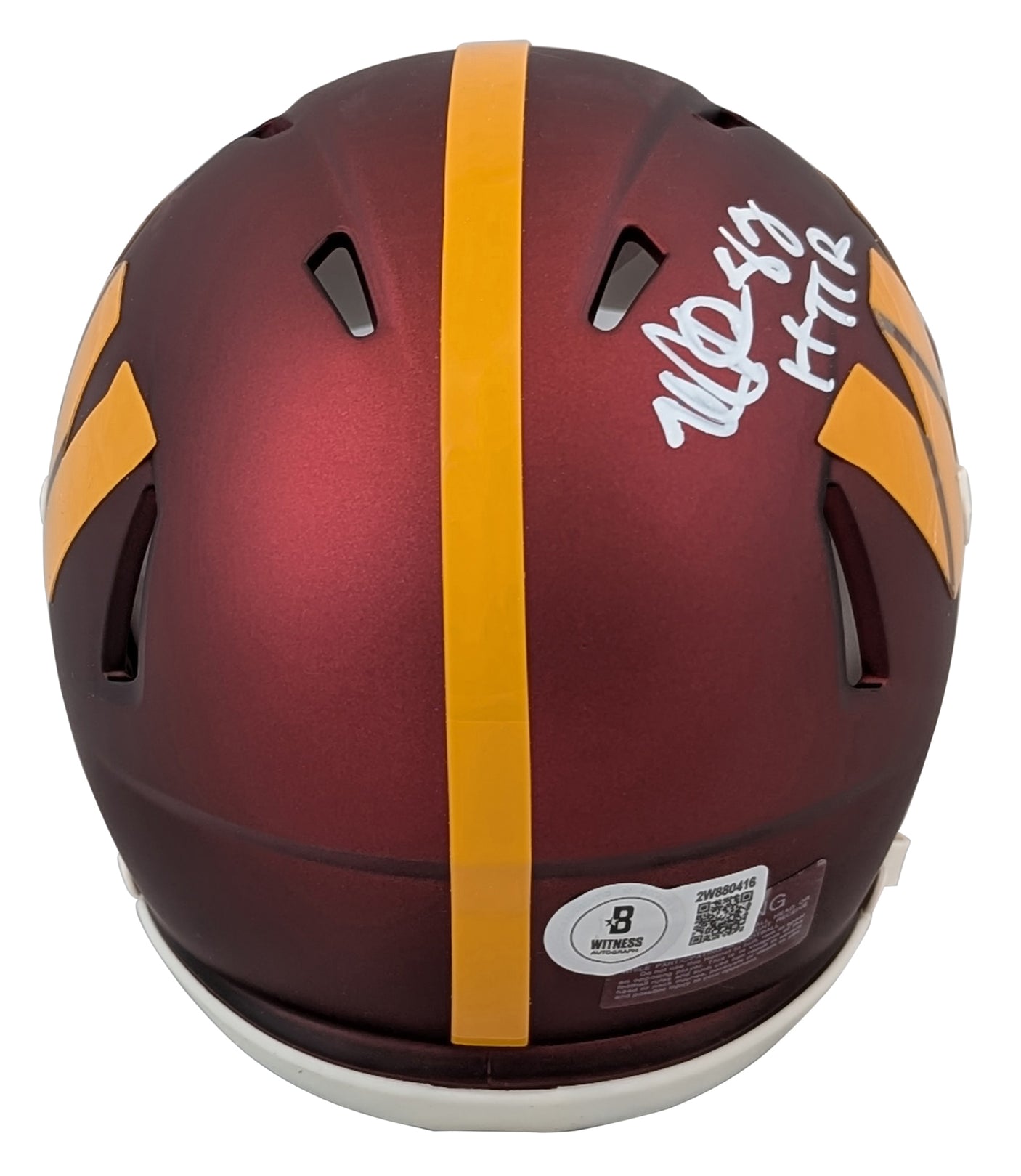 Commanders Michael Westbrook "HTTR" Signed Speed Mini Helmet BAS Witnessed