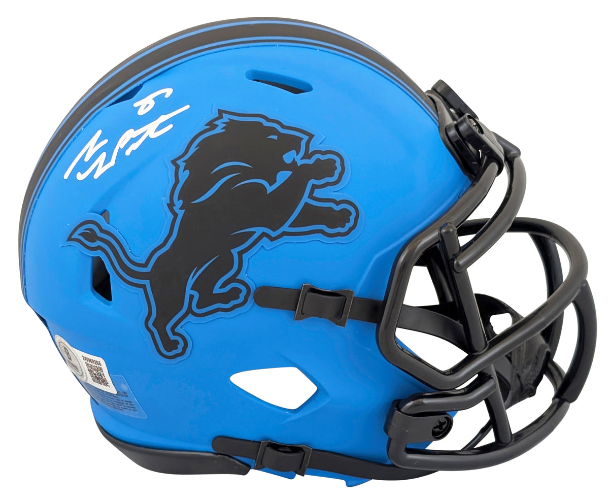 Sam LaPorta Autographed Detroit Lions RAVE Speed Mini Helmet Beckett Witnessed