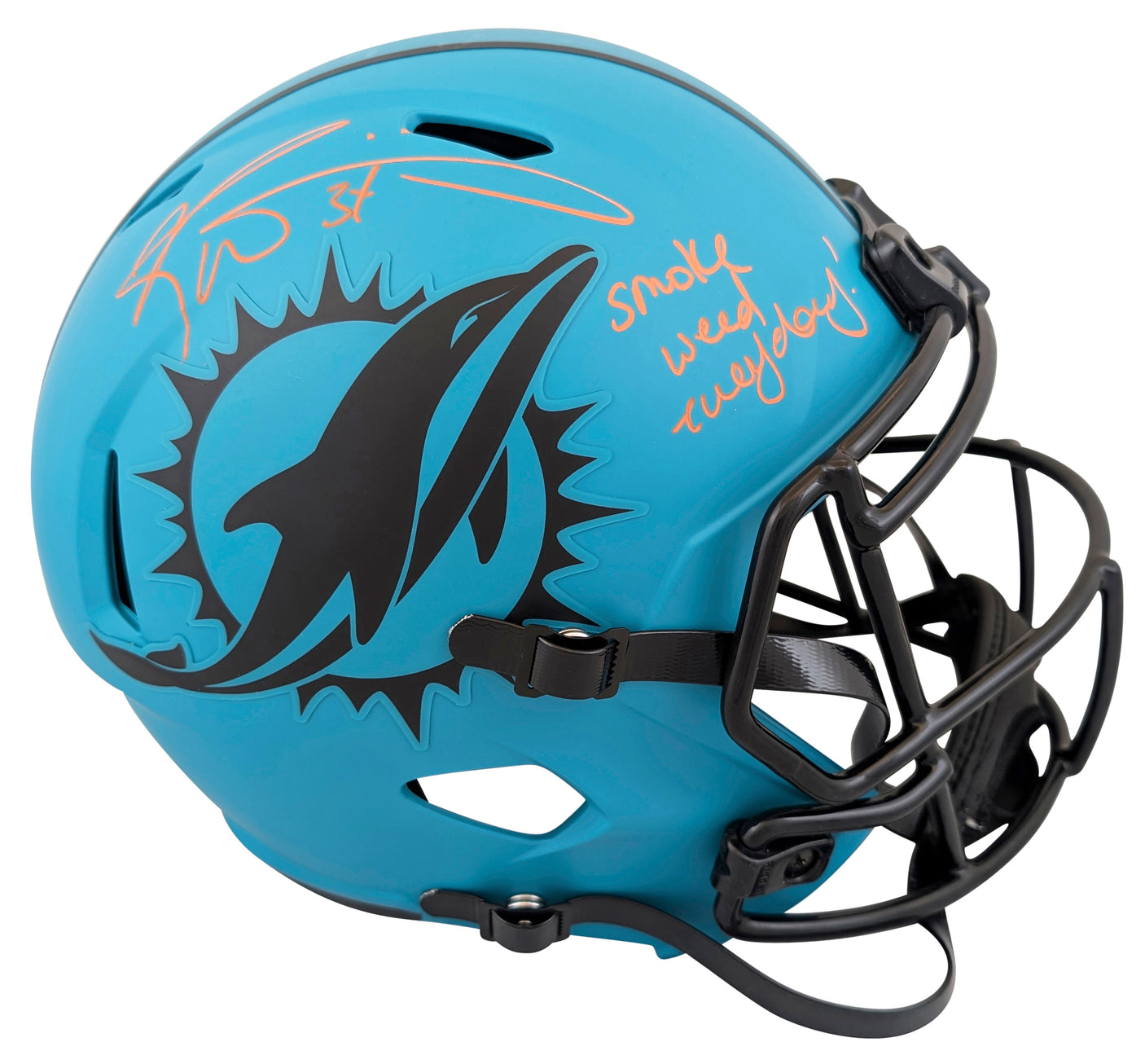 Dolphins Ricky Williams "SWE" Signed Rave Full Size Speed Rep Helmet BAS Witness