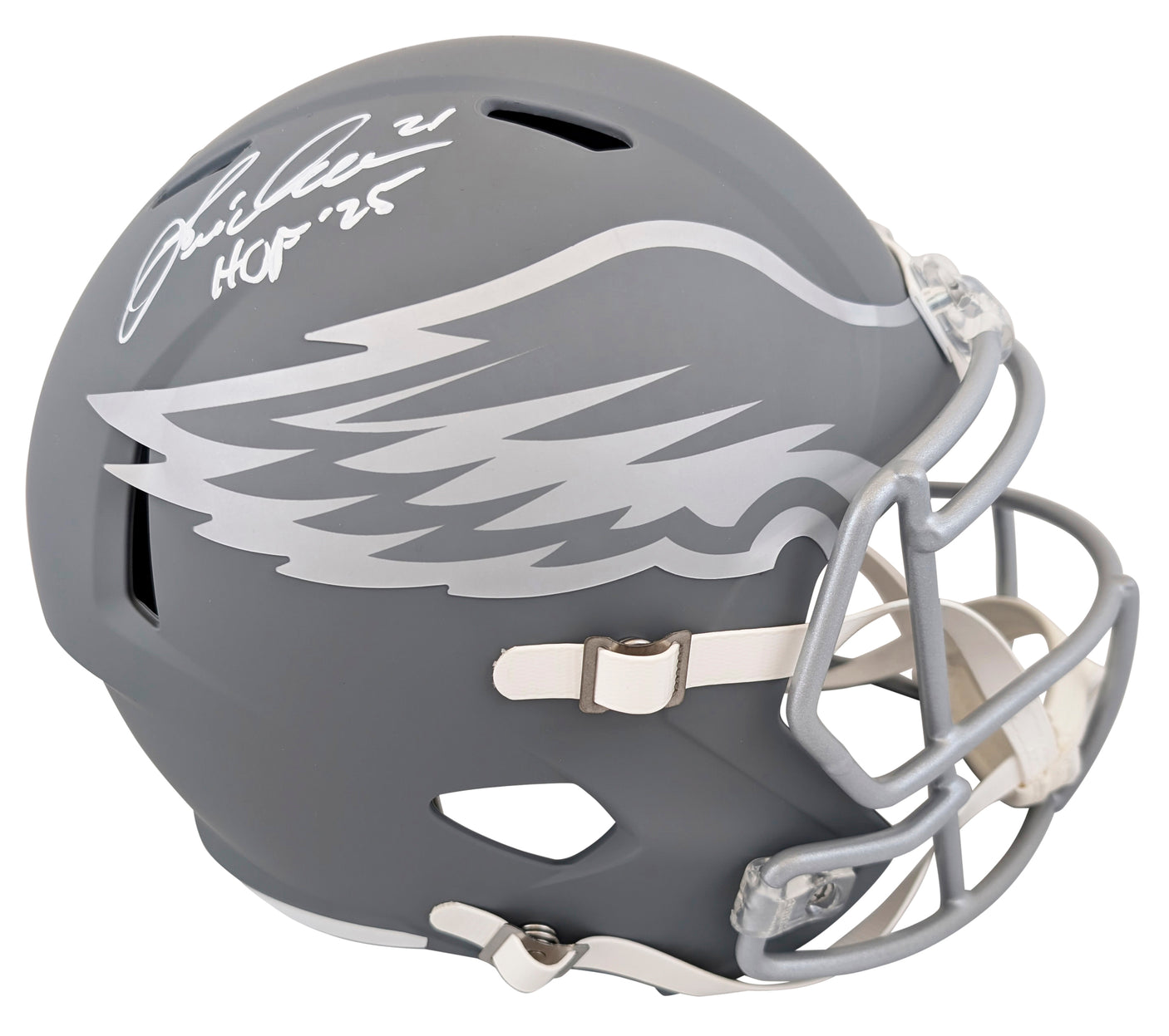 Eagles Eric Allen "HOF 25" Signed Slate Full Size Speed Rep Helmet BAS Witnessed