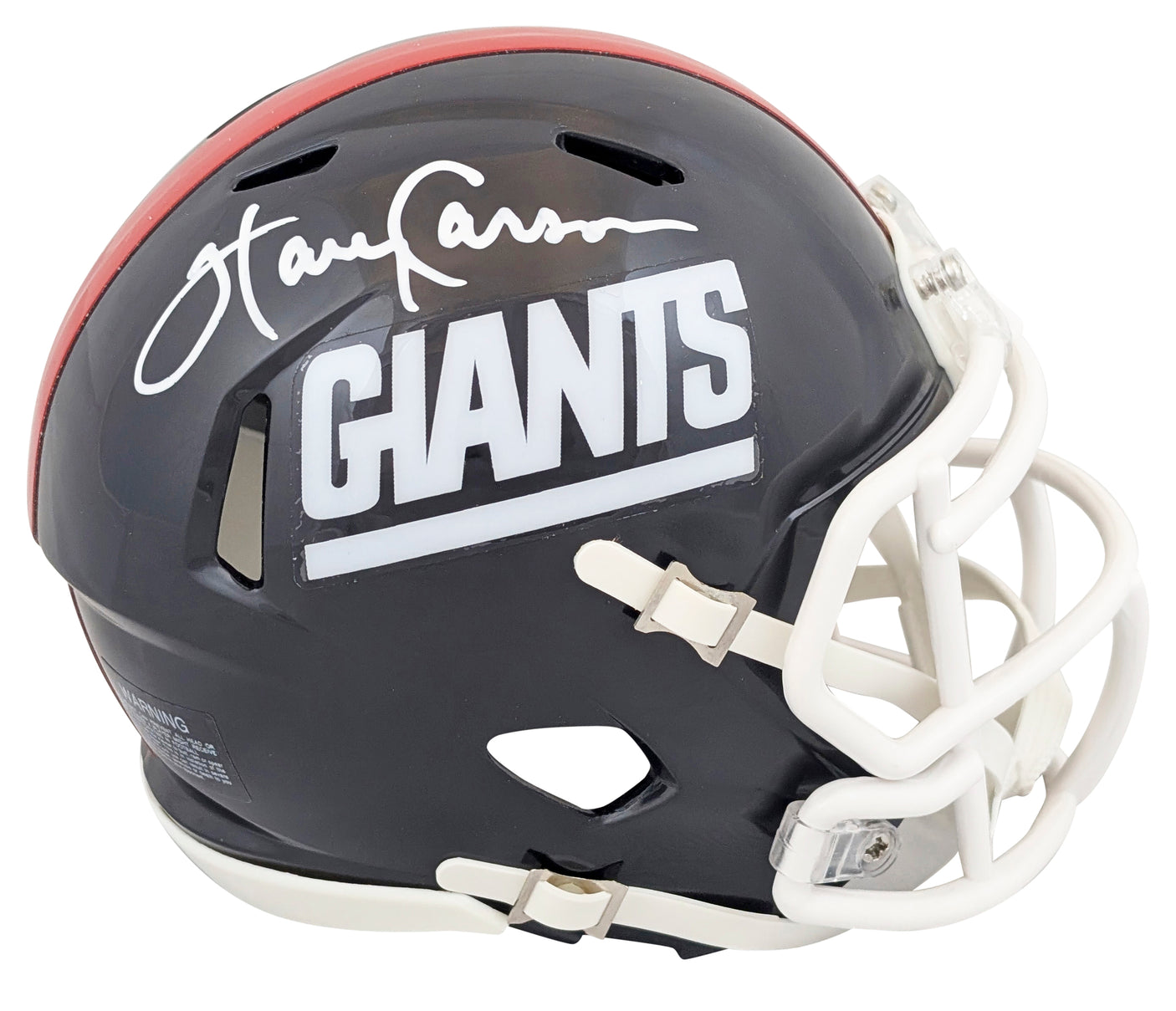Giants Harry Carson Signed 1981-98 TB Speed Mini Helmet W/ Case BAS Witnessed