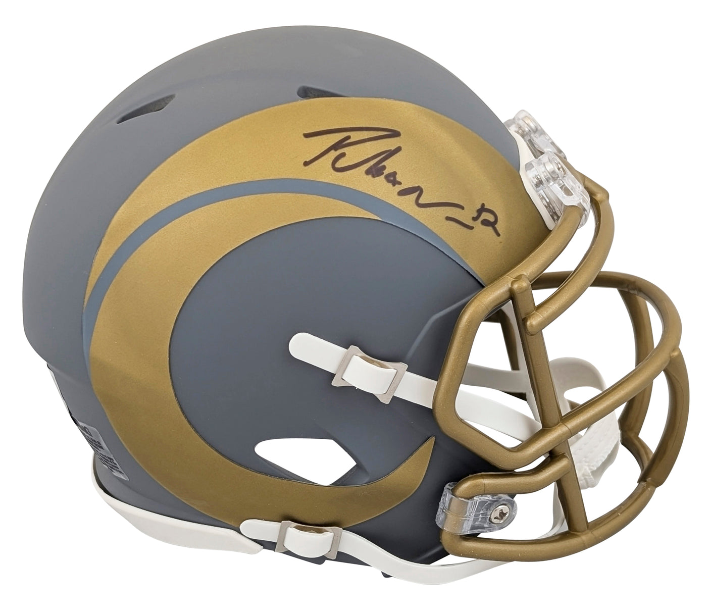 Rams Puka Nacua Authentic Signed Alternate Slate Speed Mini Helmet Fanatics