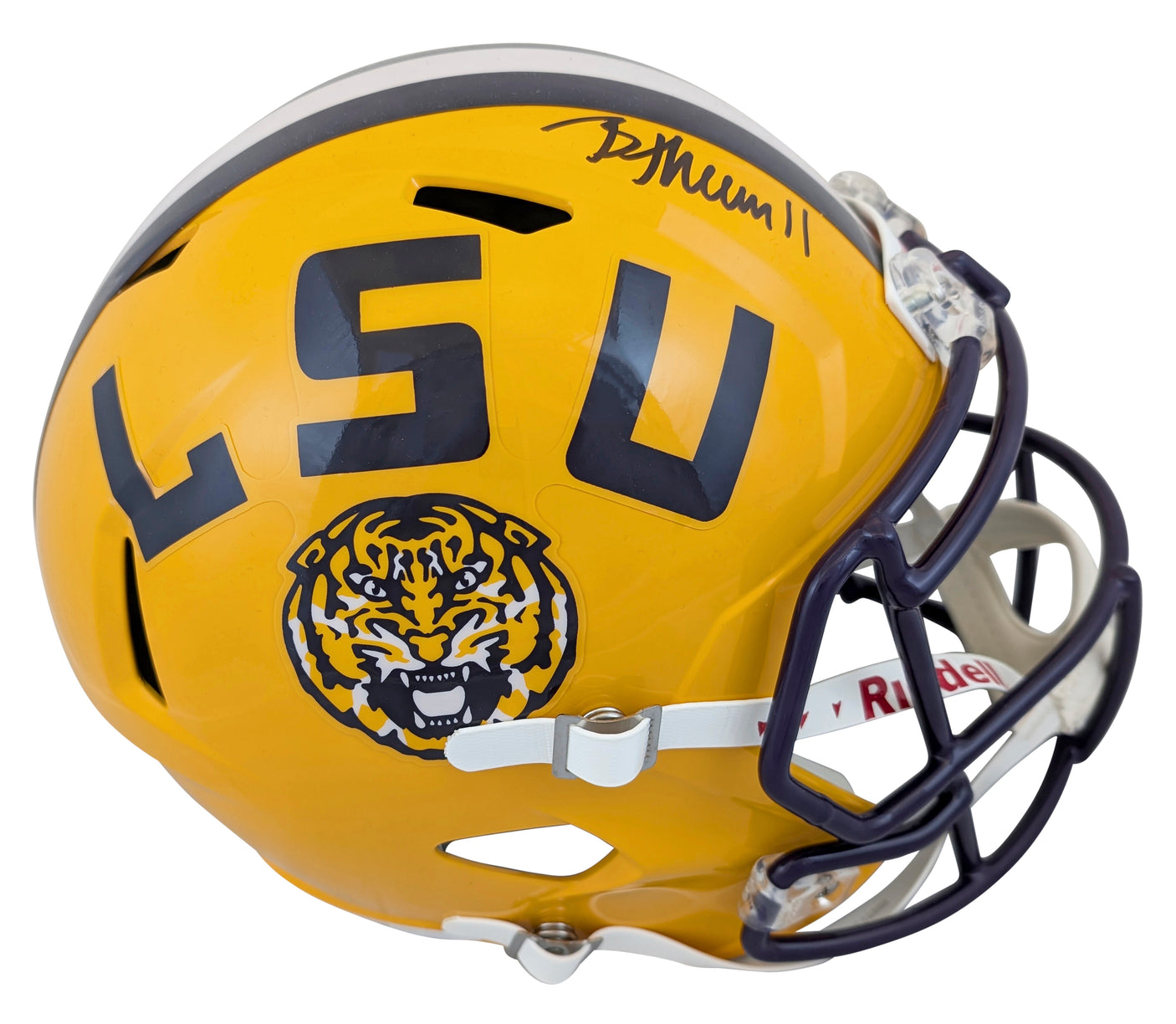 LSU Brian Thomas Jr. Signed Full Size Speed Rep Helmet W/ Case Fanatics