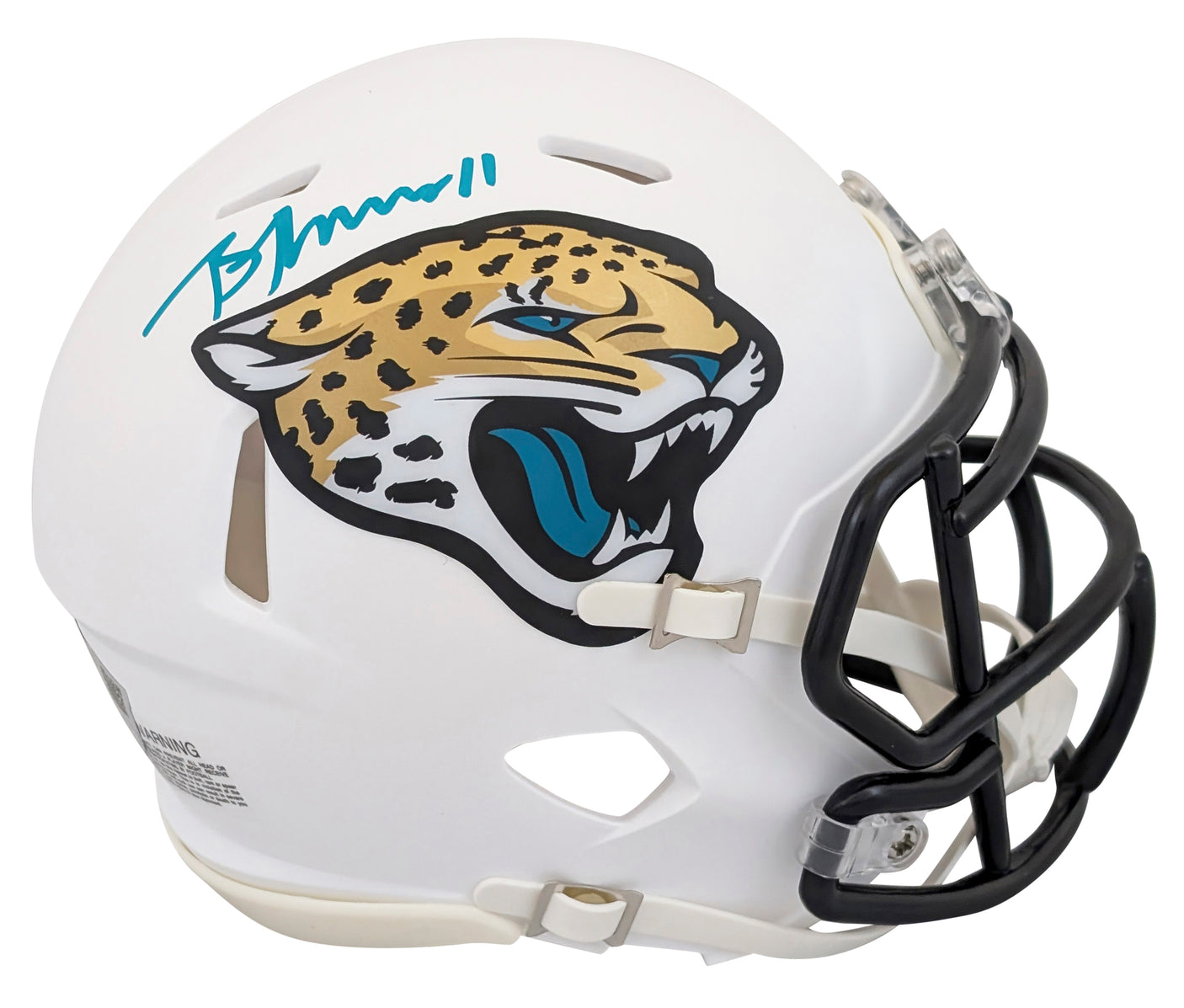 Jaguars Brian Thomas Jr. Signed On-Field Alt 2024 Speed Mini Helmet W/ Case Fan