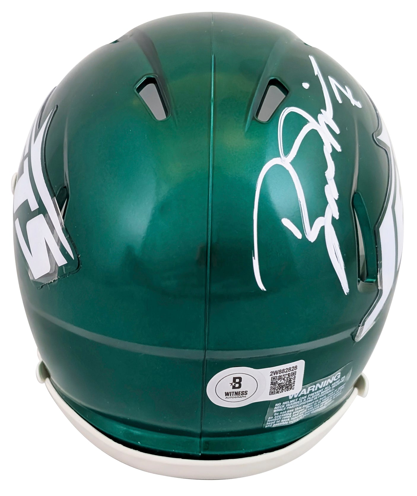 Jets Boomer Esiason Authentic Signed Speed Mini Helmet Autographed BAS Witnessed