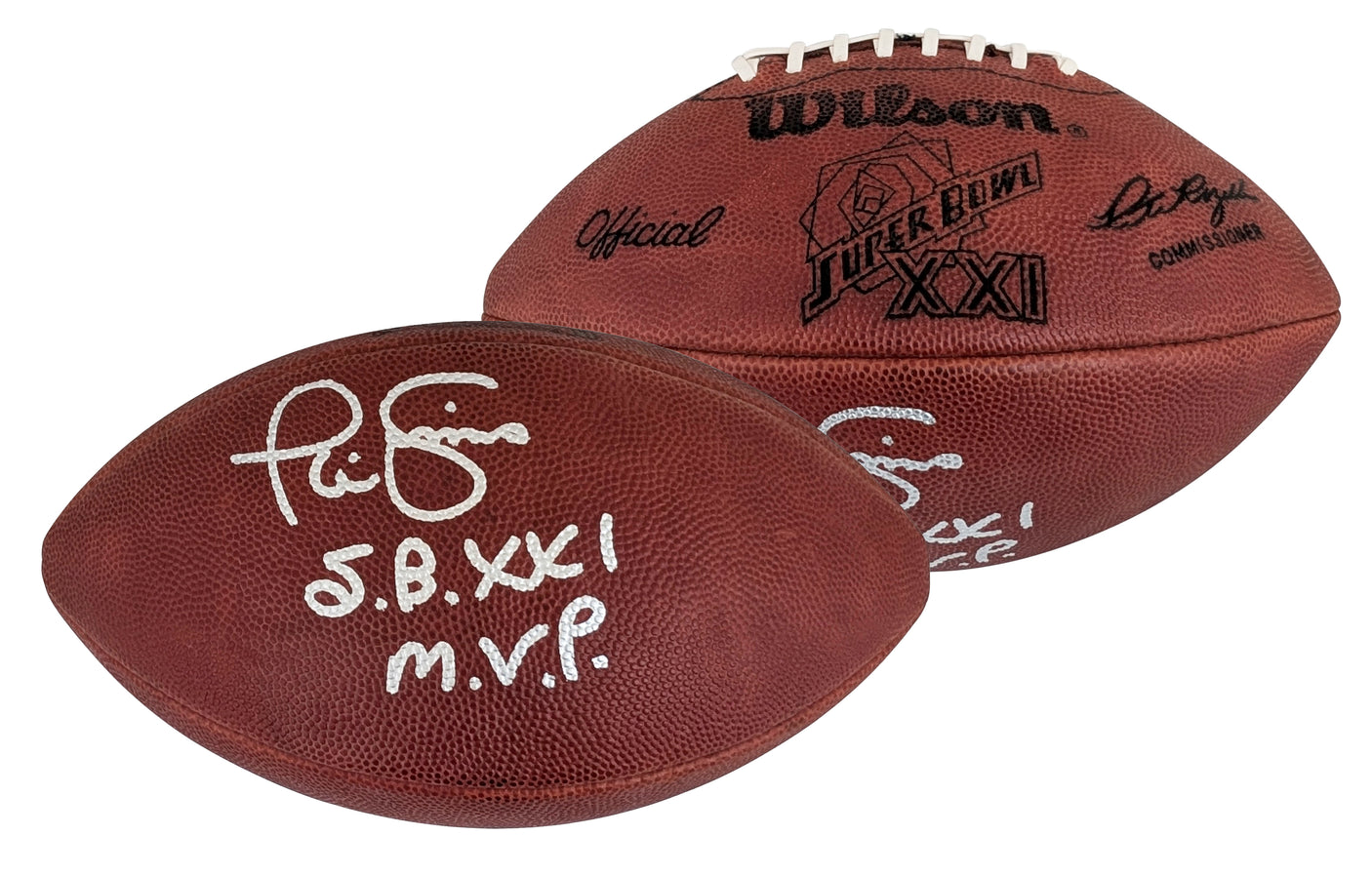Giants Phil Simms "SB XXI MVP" Signed SB XXI Logo Wilson "Duke" Football BAS Wit