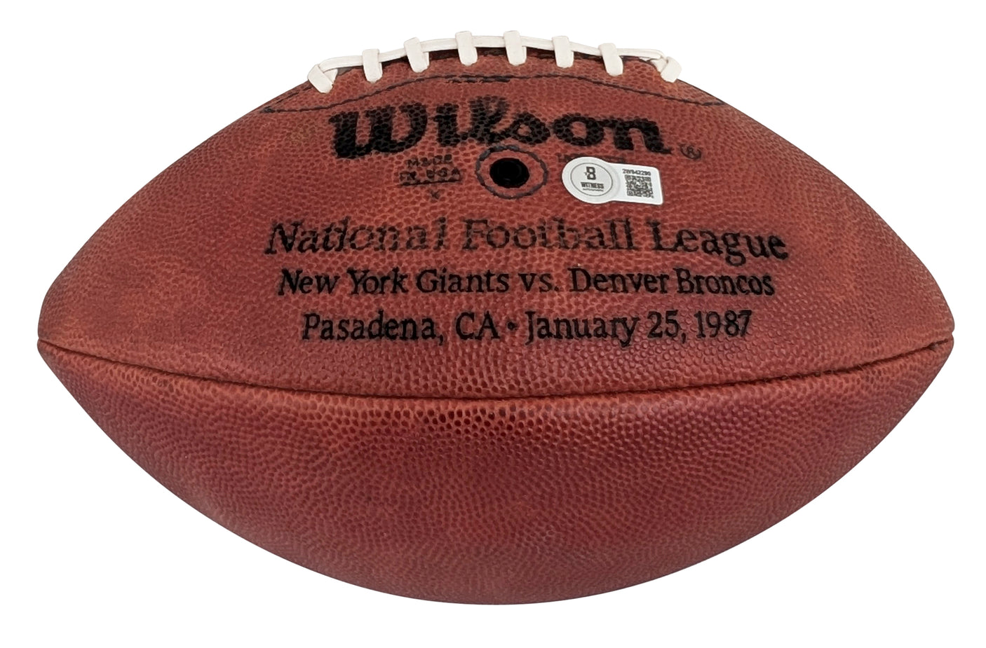 Giants Phil Simms "SB XXI MVP" Signed SB XXI Logo Wilson "Duke" Football BAS Wit