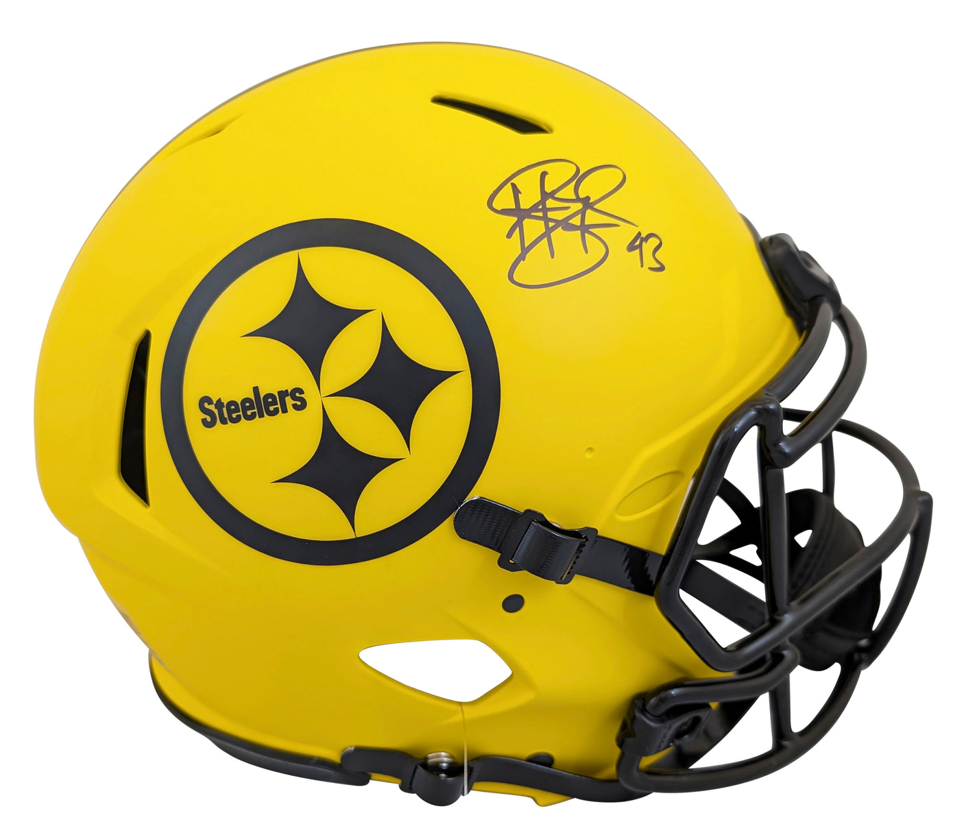 Steelers Troy Polamalu Signed Rave Full Size Speed Proline Helmet W/ Case BAS W