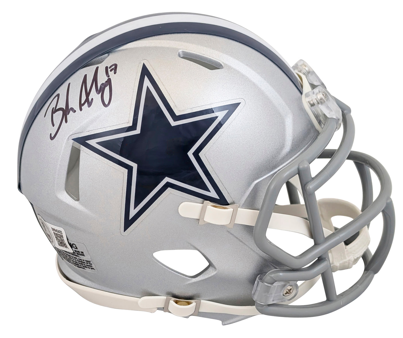 Cowboys Brandon Aubrey Authentic Signed Speed Mini Helmet BAS Witnessed