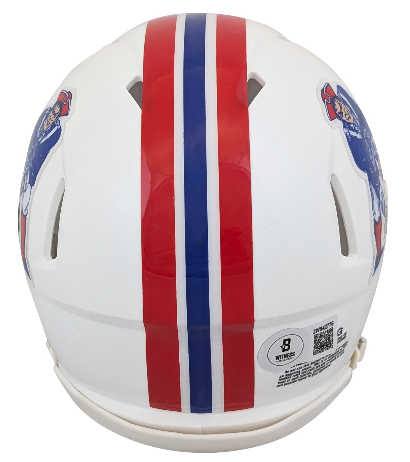 Patriots Christian Gonzalez Signed 1990-92 TB Speed Mini Helmet W/ Case BAS Wit