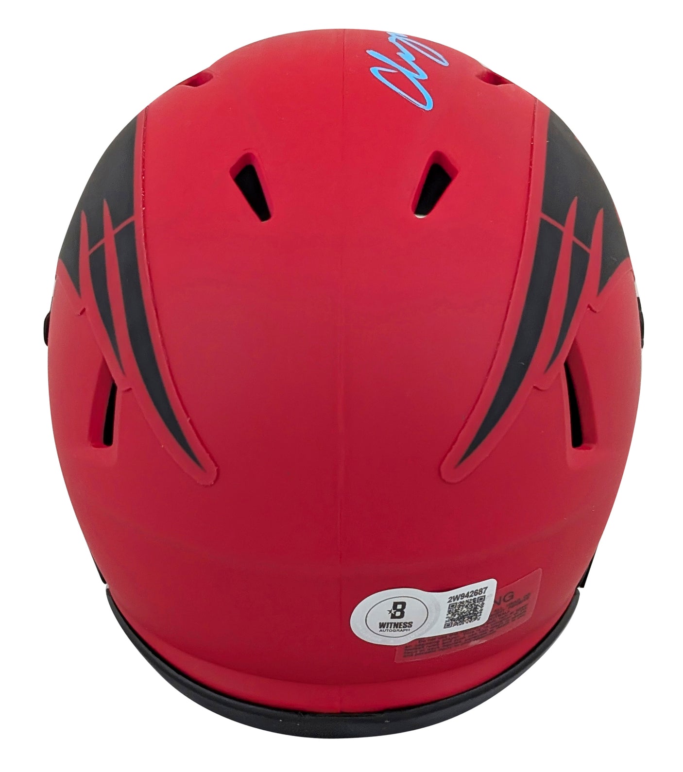 Patriots Christian Gonzalez Signed Rave Speed Mini Helmet W/ Case BAS Witnessed