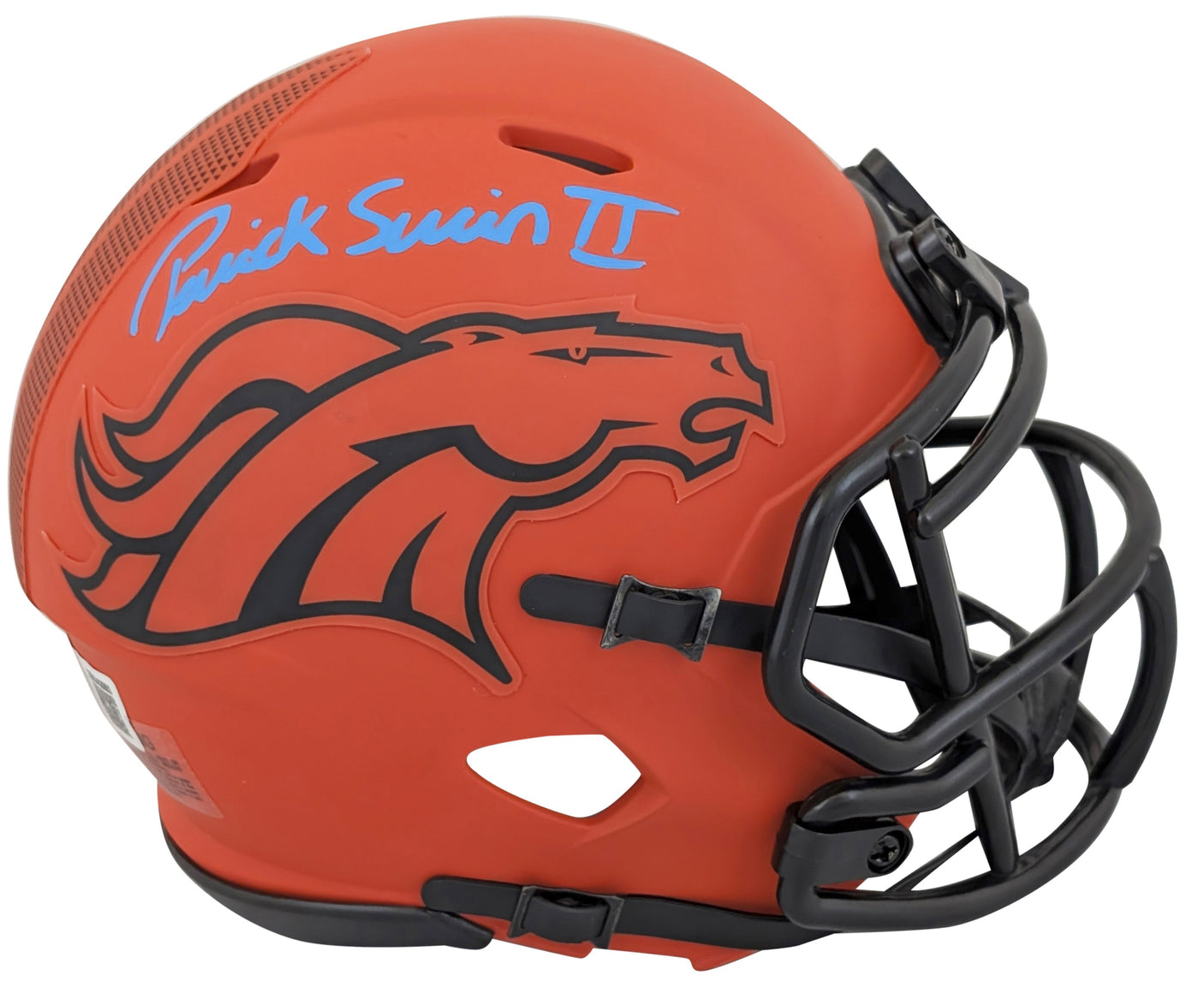 Broncos Patrick Surtain II Signed Rave Speed Mini Helmet W/ Case BAS Witnessed