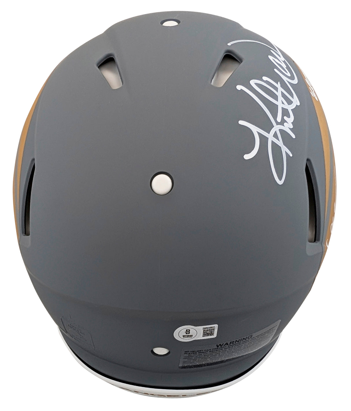 Rams (2) Faulk & Warner Signed Slate F/S Speed Proline Helmet W/ Case BAS Wit