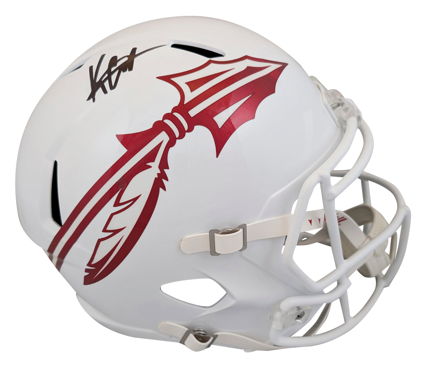 Florida State Keon Coleman Signed White Full Size Speed Rep Helmet W/ Case BAS W