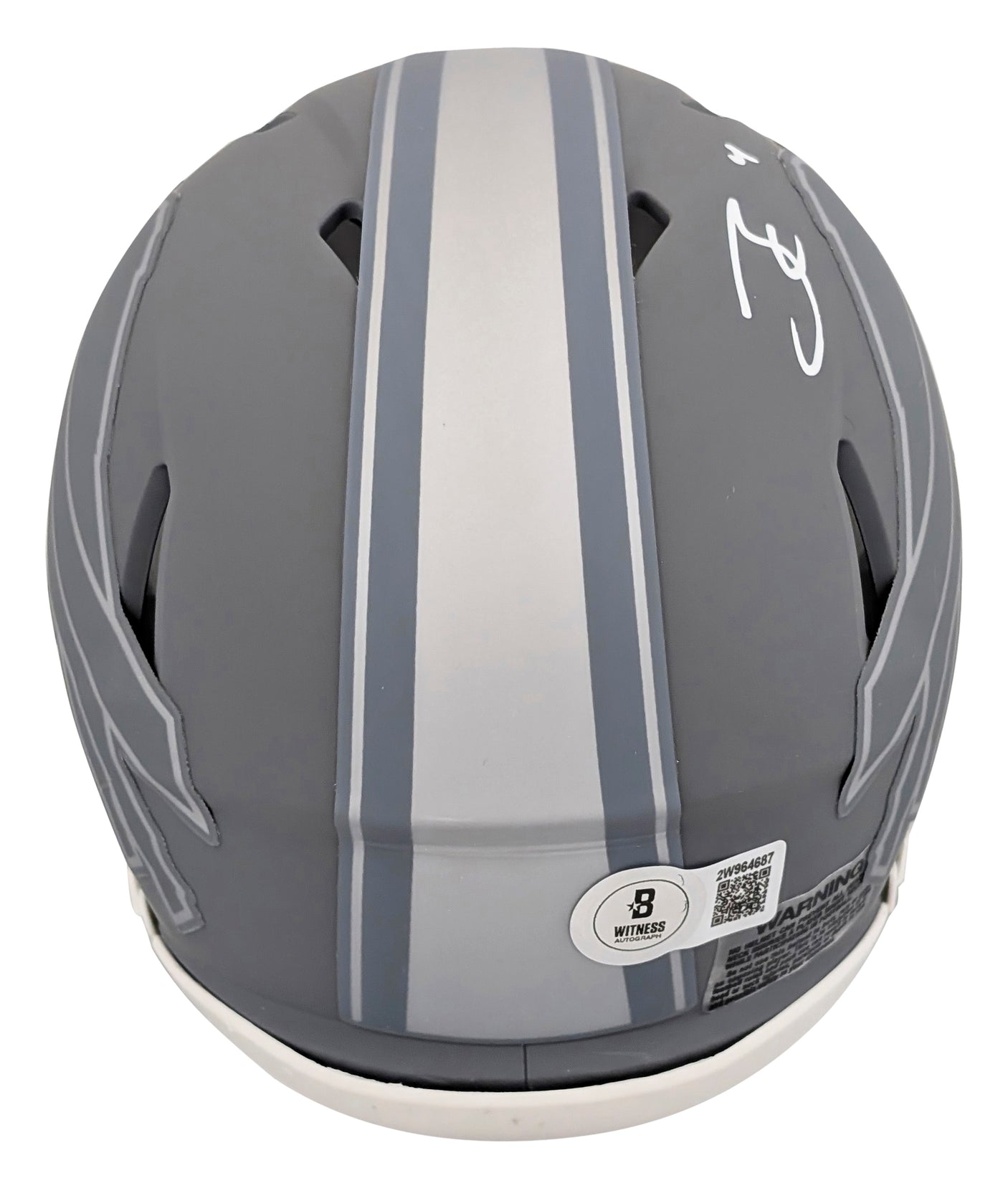 Bills James Cook Authentic Signed Slate Speed Mini Helmet W/ Case BAS Witnessed