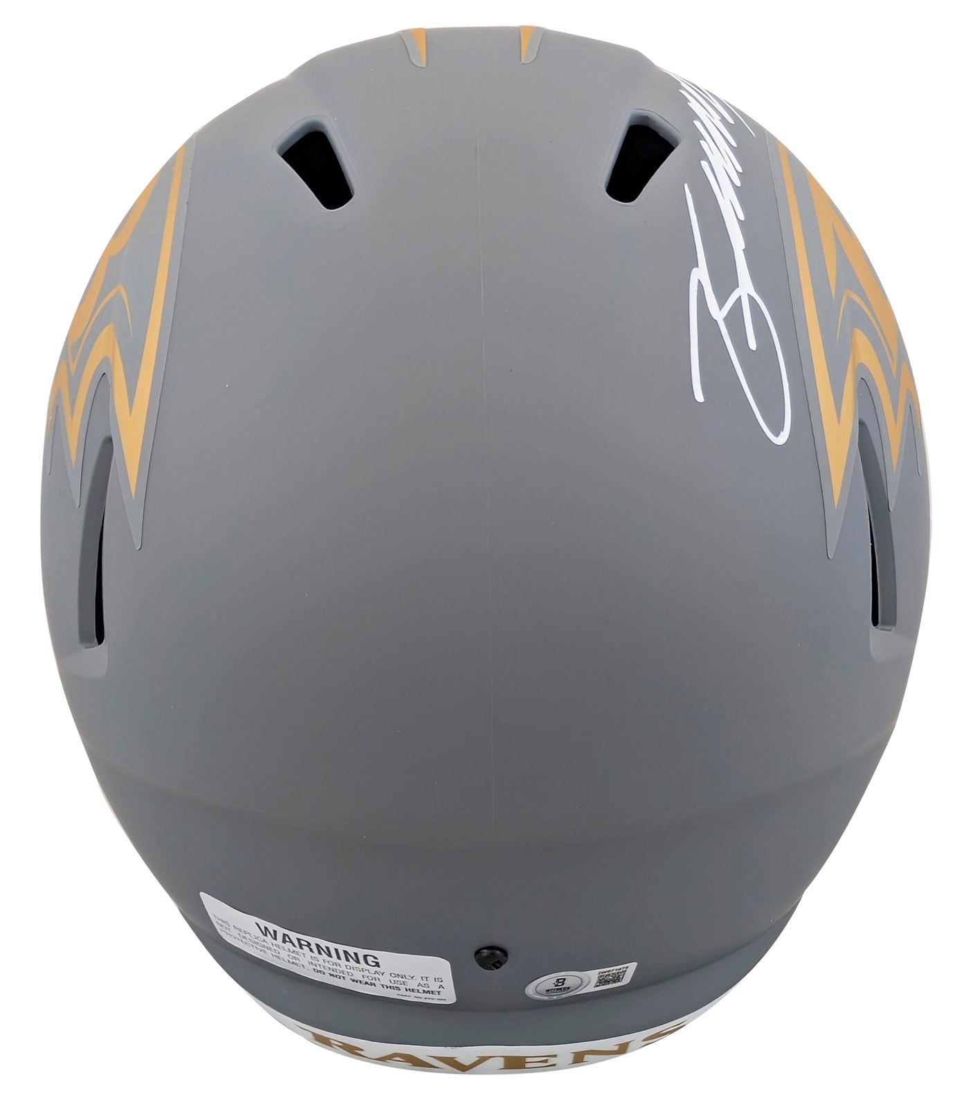 Ravens Zay Flowers Authentic Signed Slate Full Size Speed Rep Helmet BAS Witness