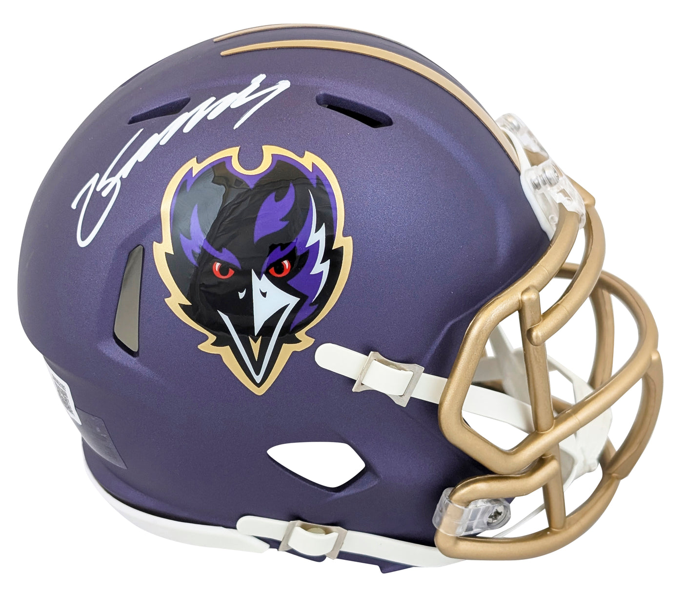 Ravens Zay Flowers Signed 2024 On-Field Alt Speed Mini Helmet W/ Case BAS Wit