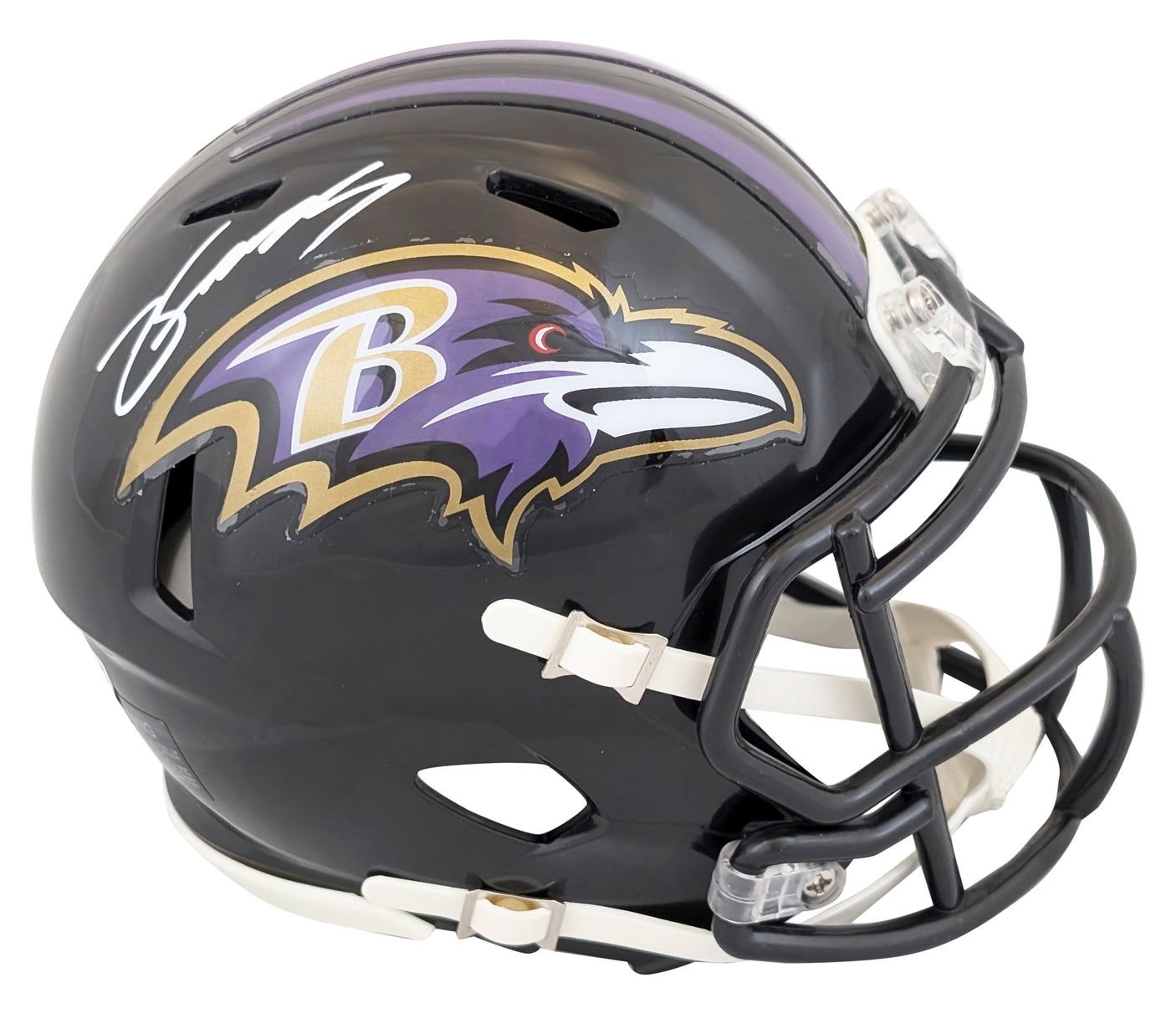 Ravens Zay Flowers Authentic Signed Speed Mini Helmet W/ Case BAS Witnessed